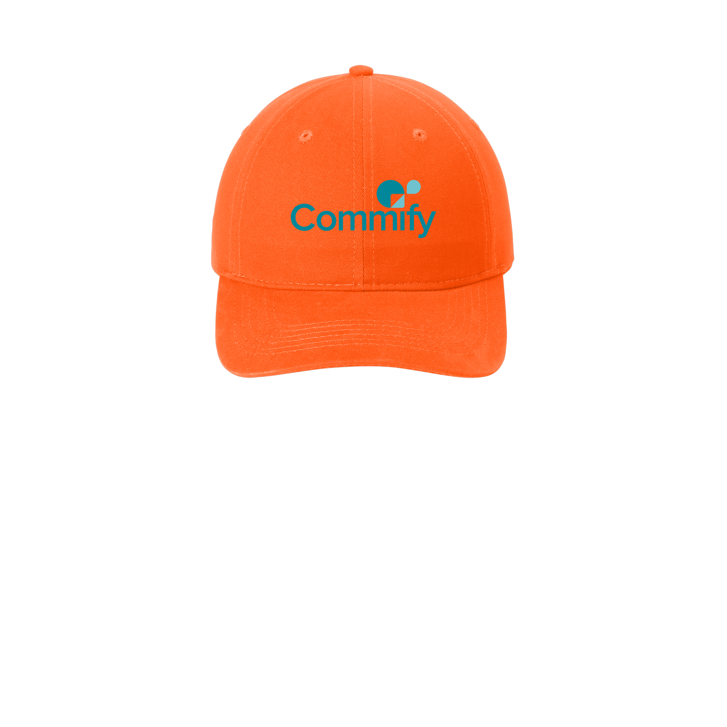 commify-low-profile-dad-cap-embroidery-capfront-CP77-orange-flat-front