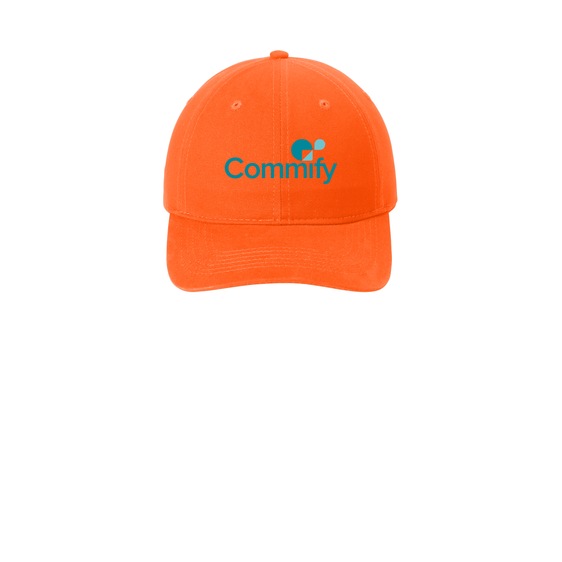 commify-low-profile-dad-cap-embroidery-capfront-CP77-orange-flat-front