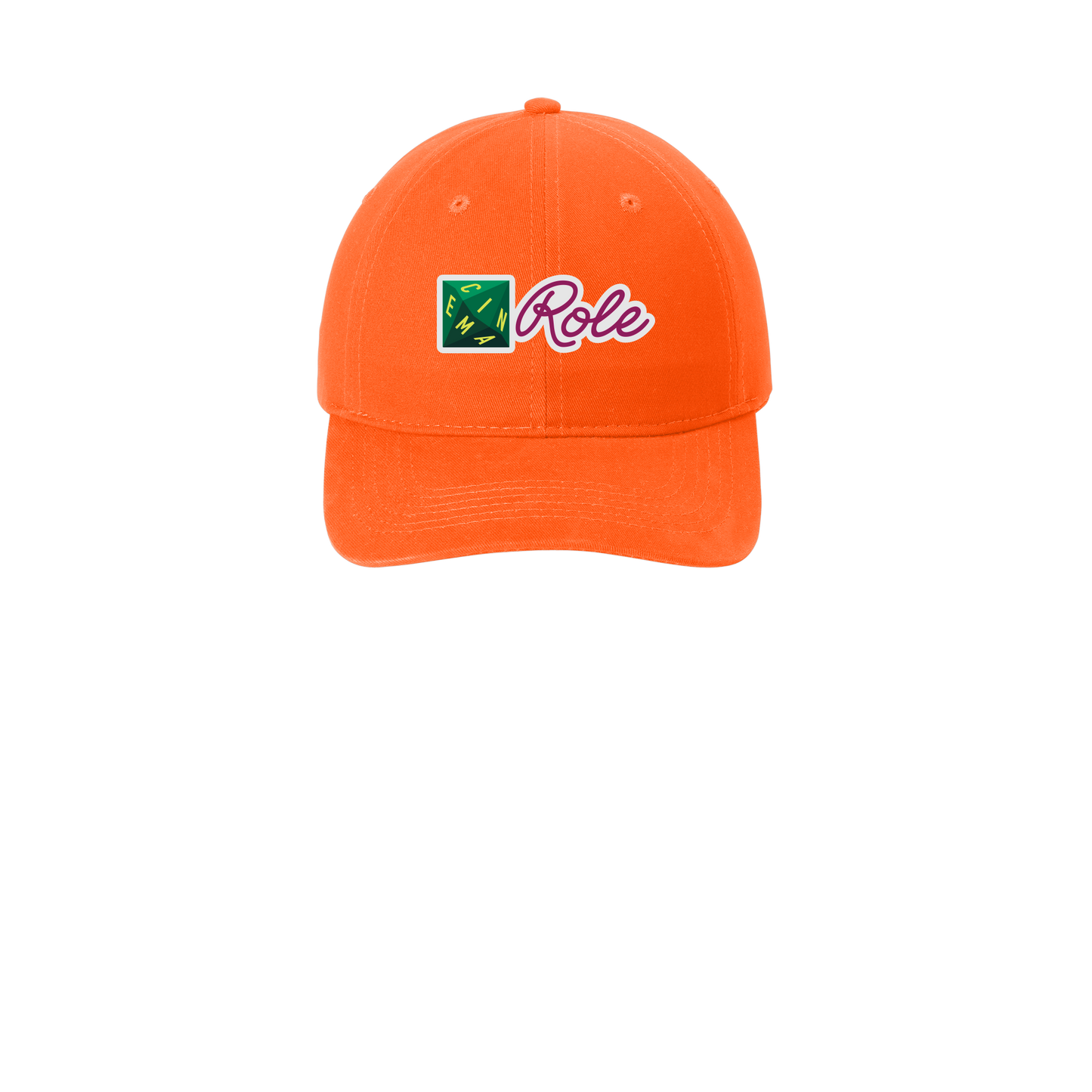 cinemarole-low-profile-dad-cap-embroidery-capfront-CP77-orange-flat-front