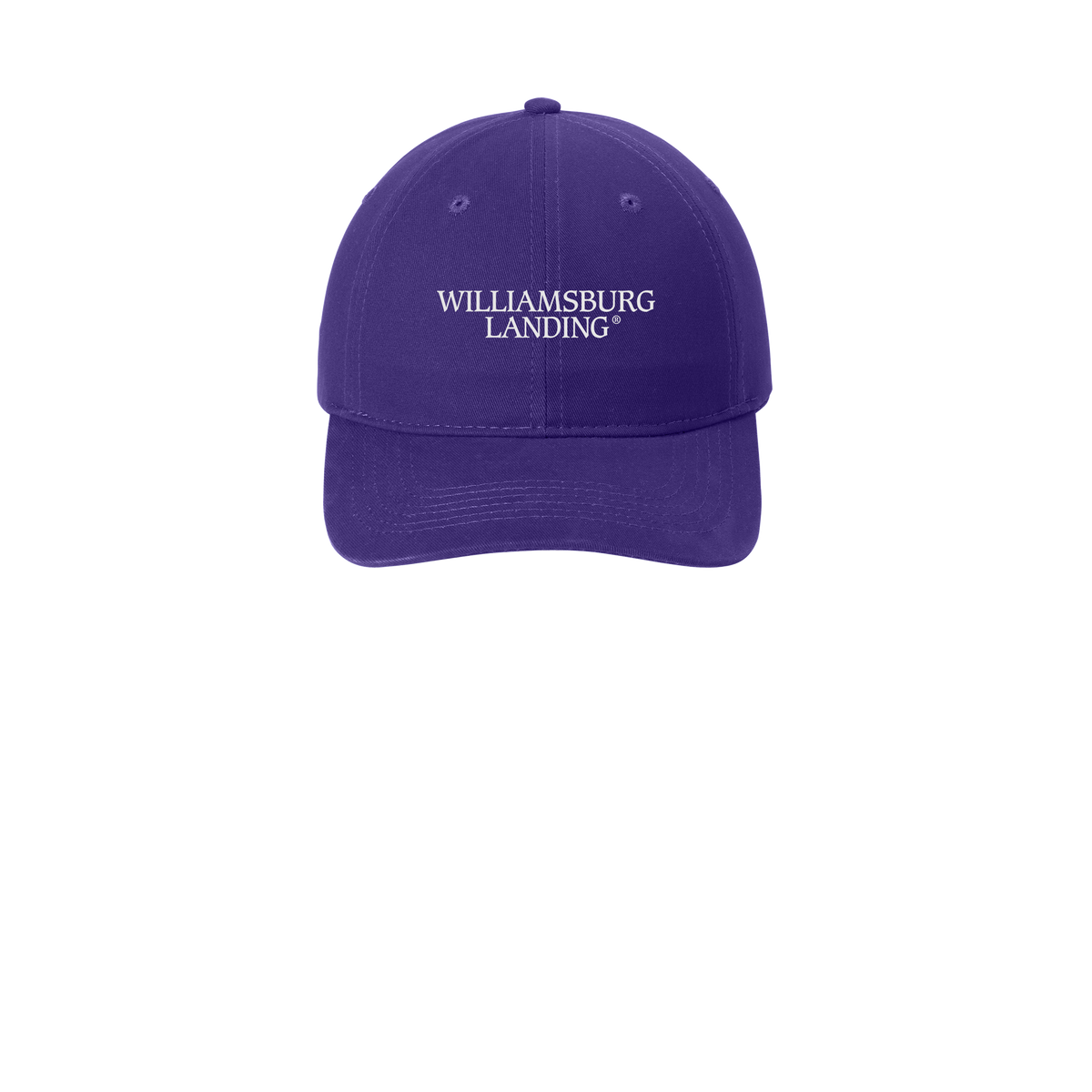 williamsburglanding-low-profile-dad-cap-embroidery-capfront-CP77-purple-flat-front