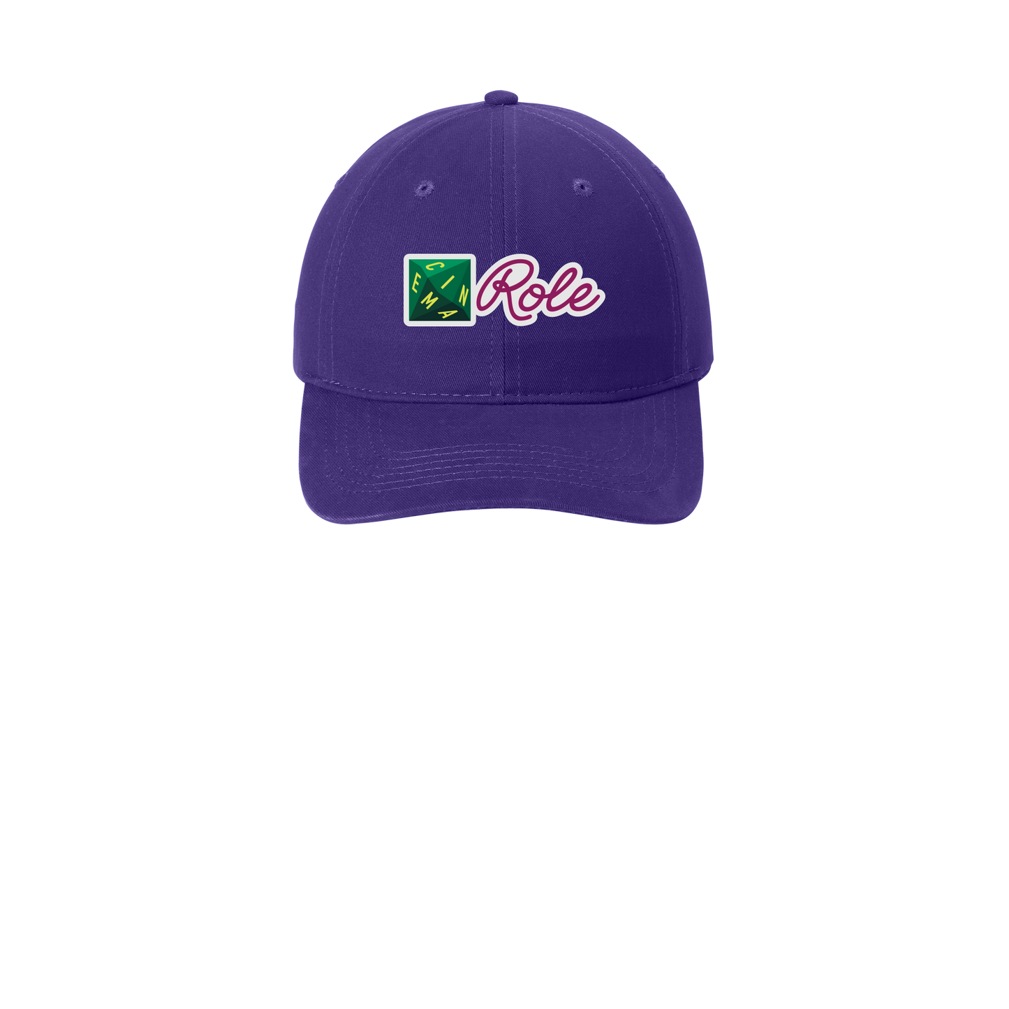 cinemarole-low-profile-dad-cap-embroidery-capfront-CP77-purple-flat-front