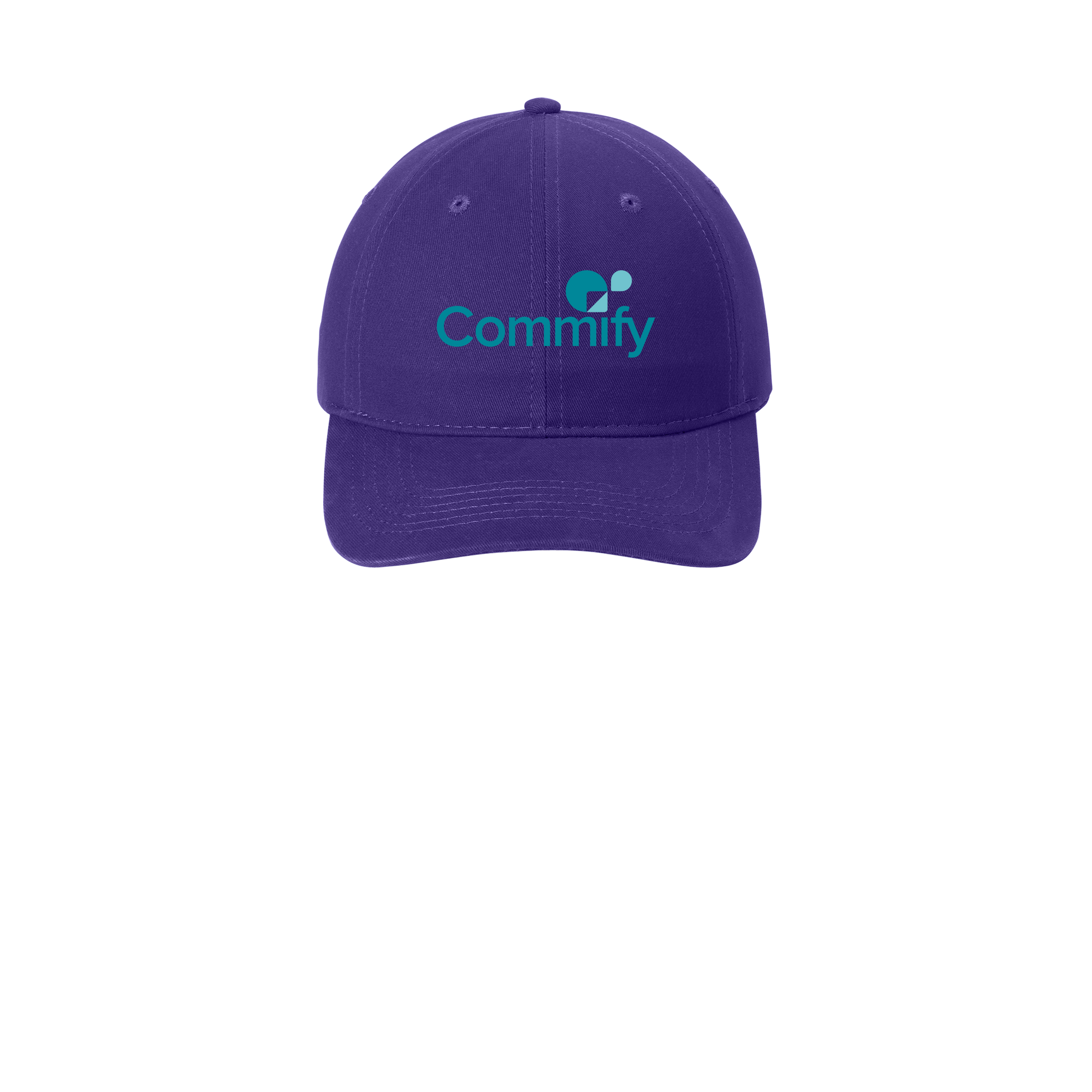 commify-low-profile-dad-cap-embroidery-capfront-CP77-purple-flat-front