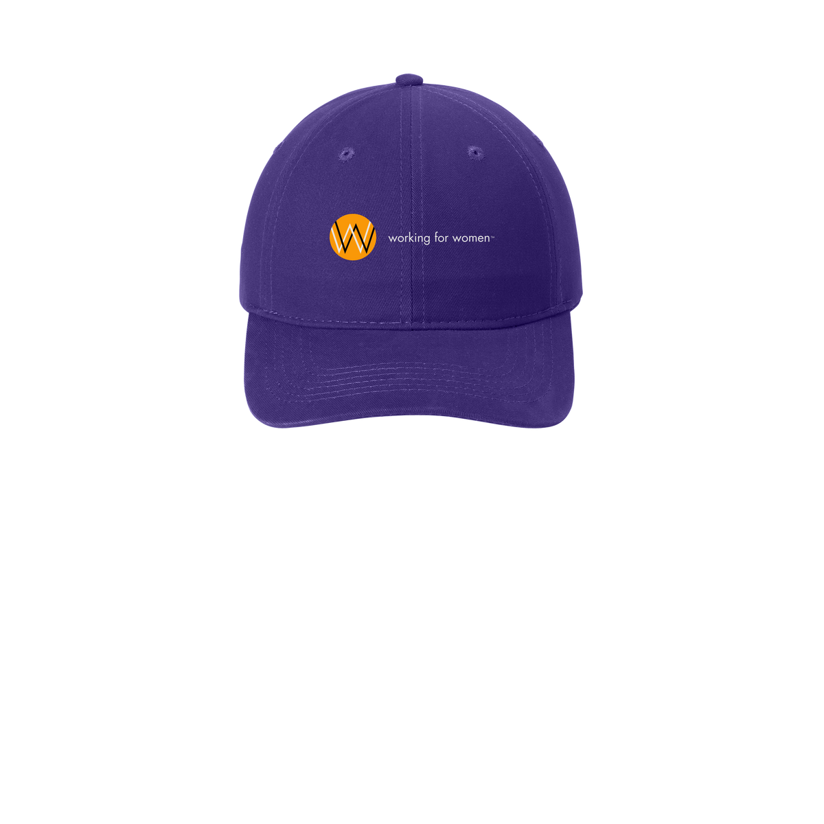 workingforwomen-low-profile-dad-cap-embroidery-capfront-CP77-purple-flat-front