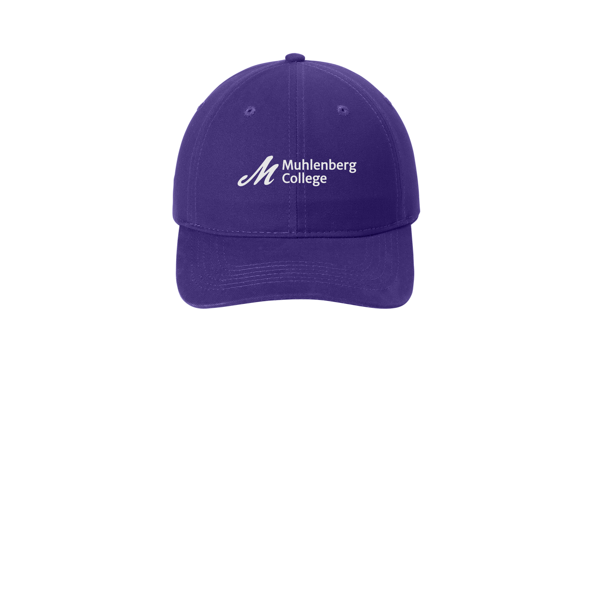 muhlenberg-low-profile-dad-cap-embroidery-capfront-CP77-purple-flat-front