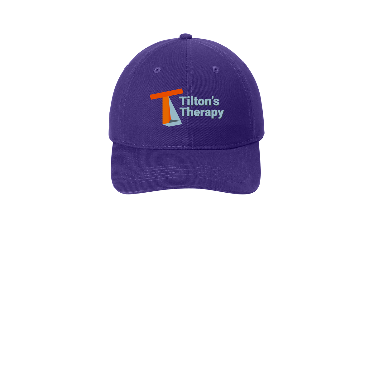 tiltonstherapy-low-profile-dad-cap-embroidery-capfront-CP77-purple-flat-front