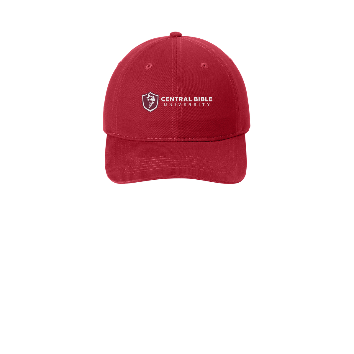 centralbible-low-profile-dad-cap-embroidery-capfront-CP77-red-flat-front