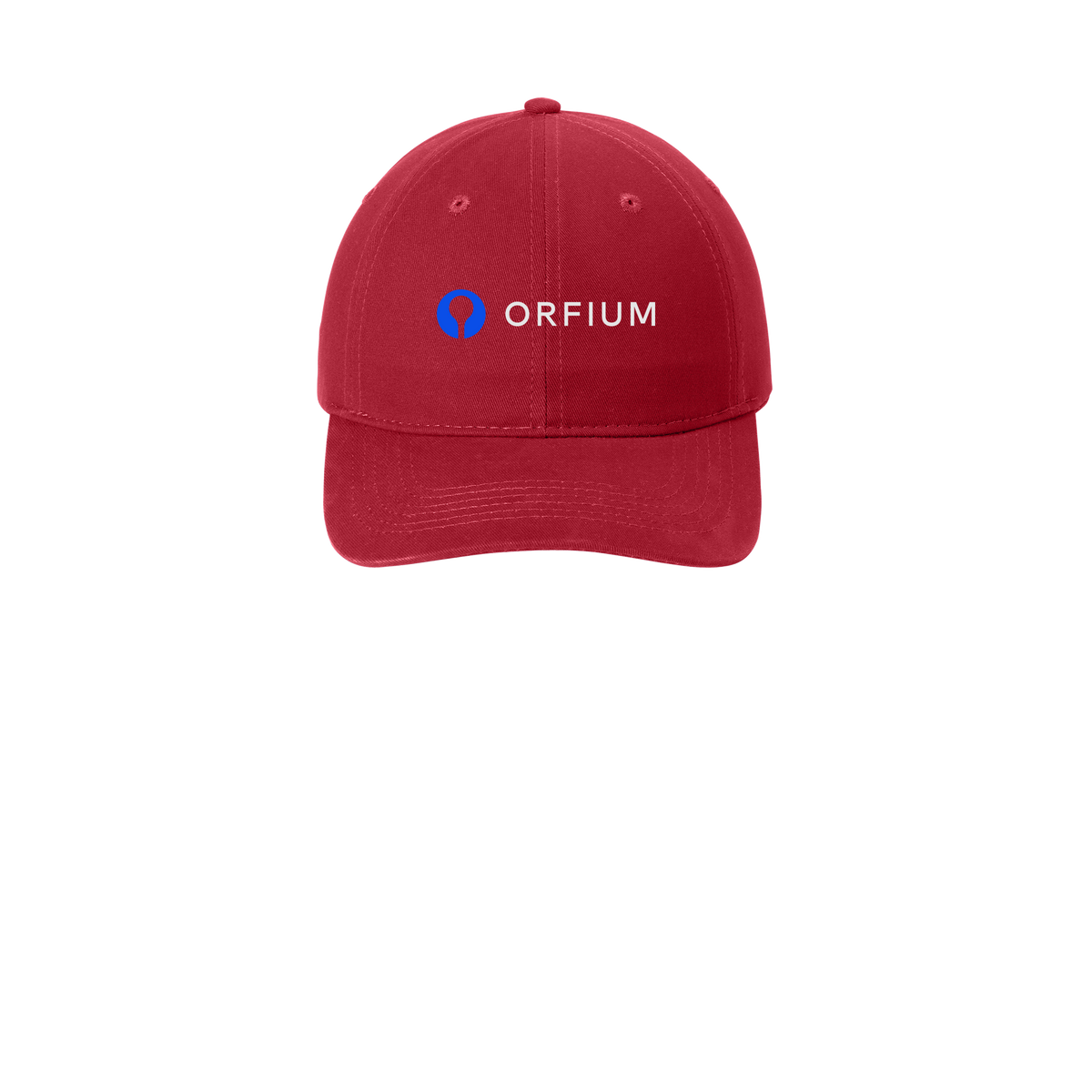 orfium-low-profile-dad-cap-embroidery-capfront-CP77-red-flat-front