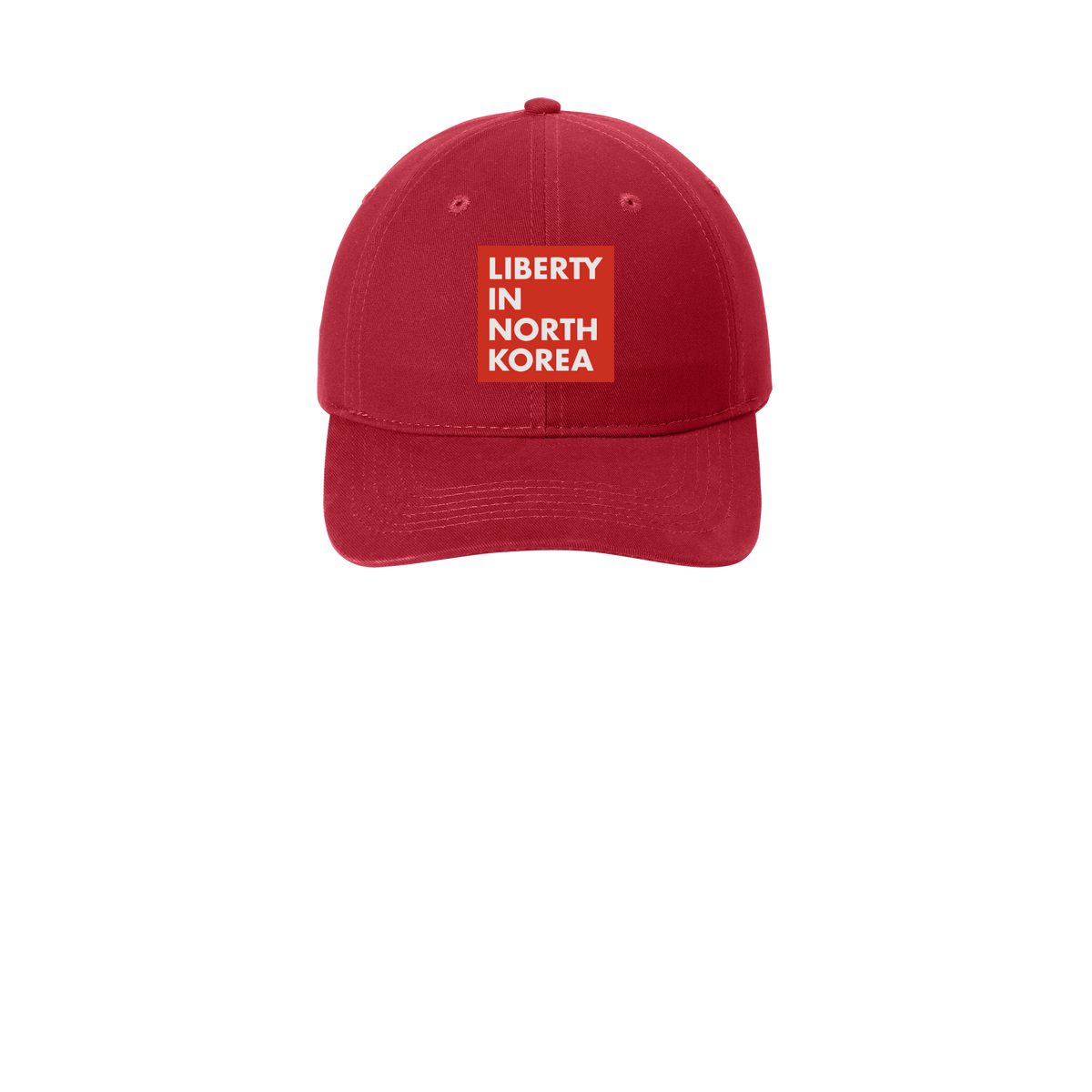 libertyinnorthkorea-low-profile-dad-cap-embroidery-capfront-CP77-red-flat-front