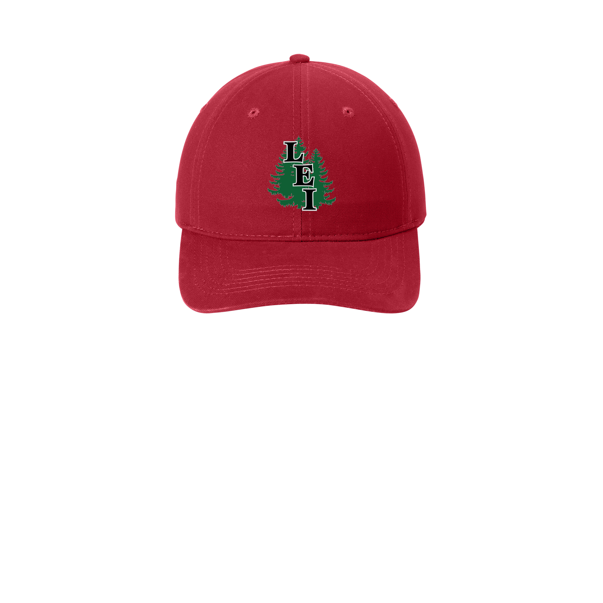 leisite-low-profile-dad-cap-embroidery-capfront-CP77-red-flat-front