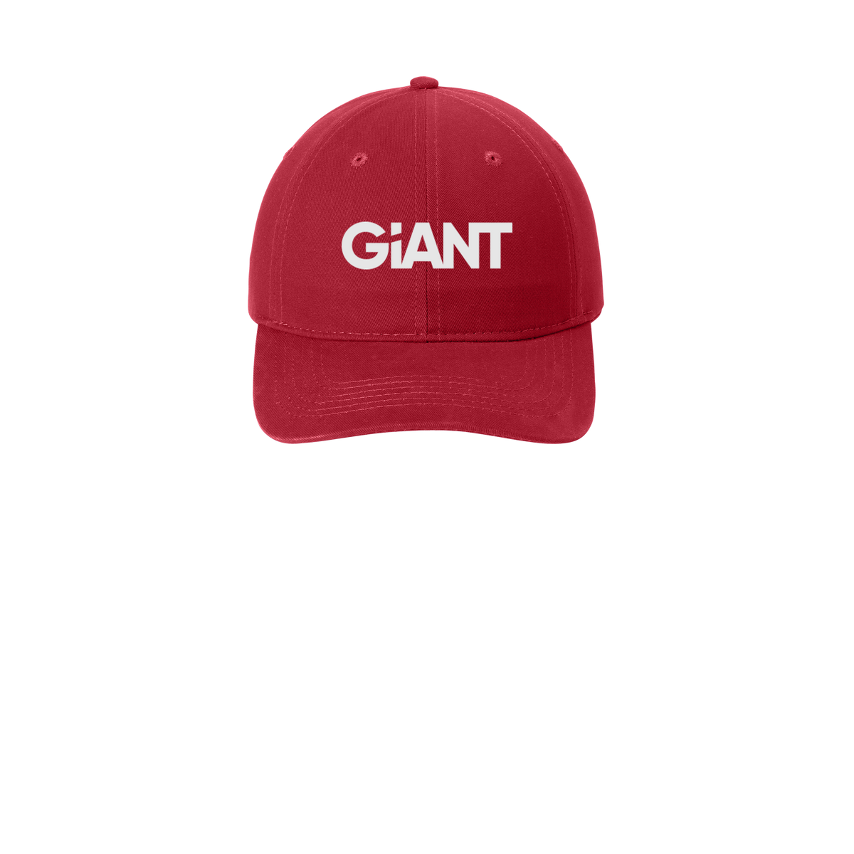 giantworldwide-low-profile-dad-cap-embroidery-capfront-CP77-red-flat-front