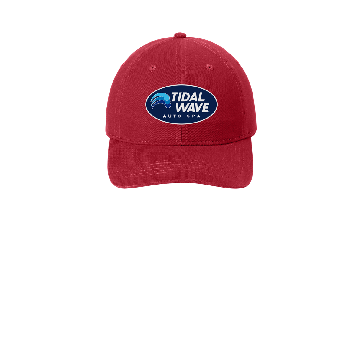 tidalwaveautospa-low-profile-dad-cap-embroidery-capfront-CP77-red-flat-front