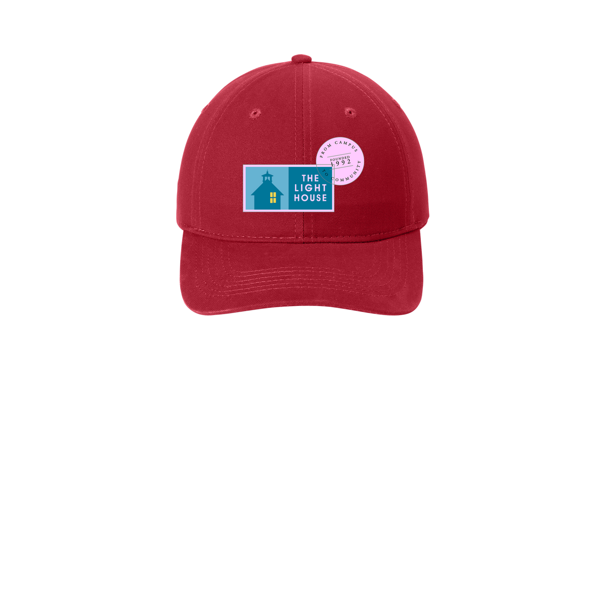 lhcampus-low-profile-dad-cap-embroidery-capfront-CP77-red-flat-front