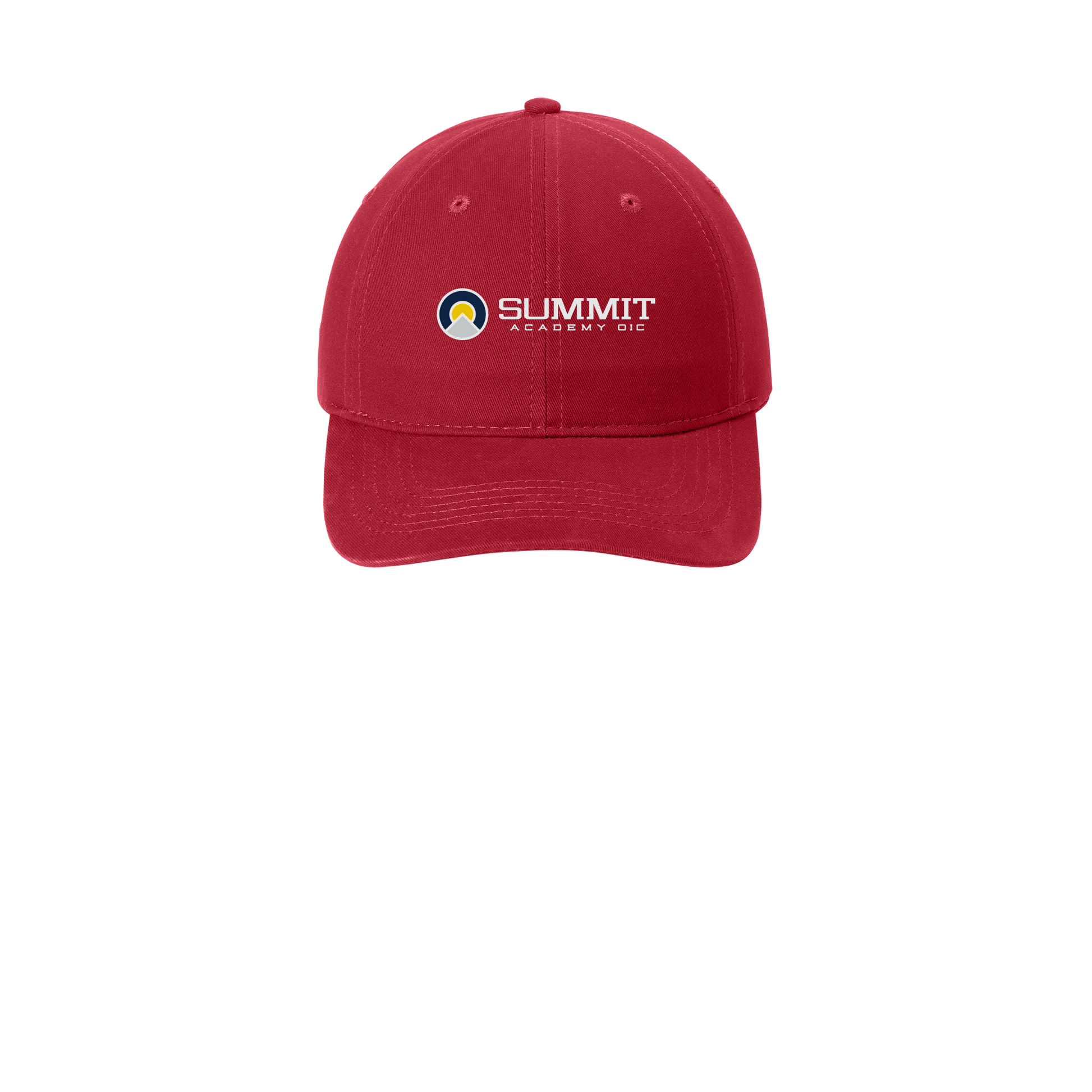 saoic-low-profile-dad-cap-embroidery-capfront-CP77-red-flat-front