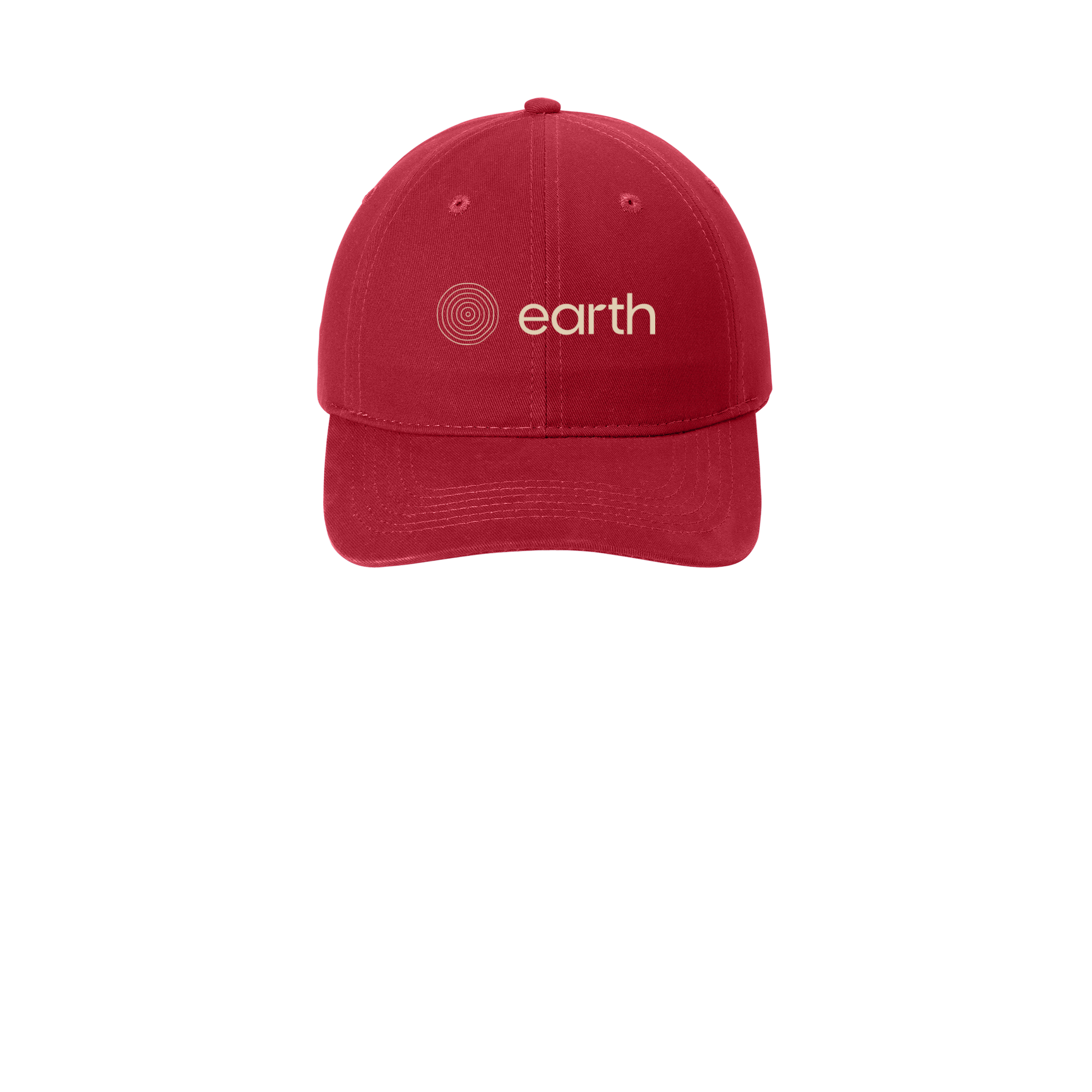 earthfuneral-low-profile-dad-cap-embroidery-capfront-CP77-red-flat-front