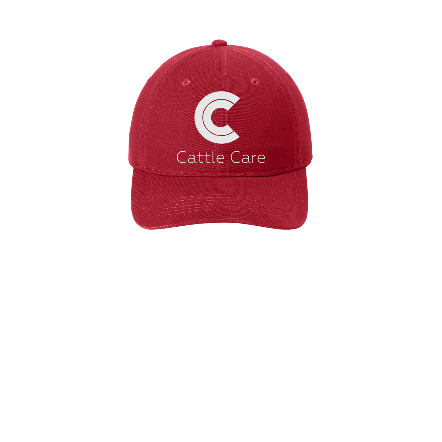 cattle-care-low-profile-dad-cap-embroidery-capfront-CP77-red-flat-front