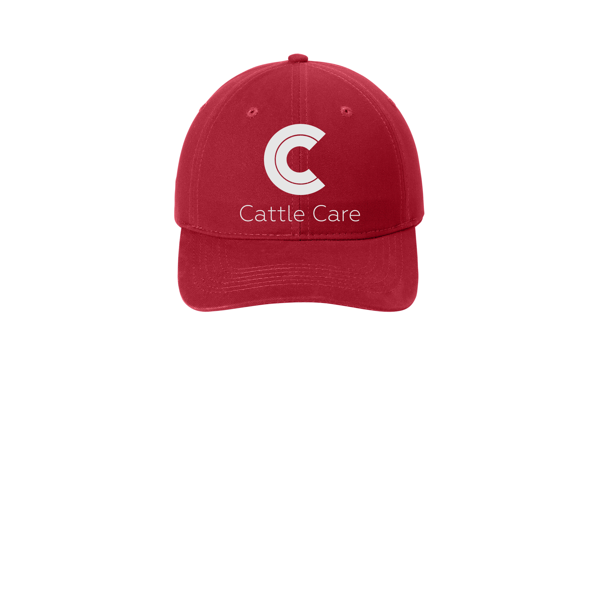 cattle-care-low-profile-dad-cap-embroidery-capfront-CP77-red-flat-front