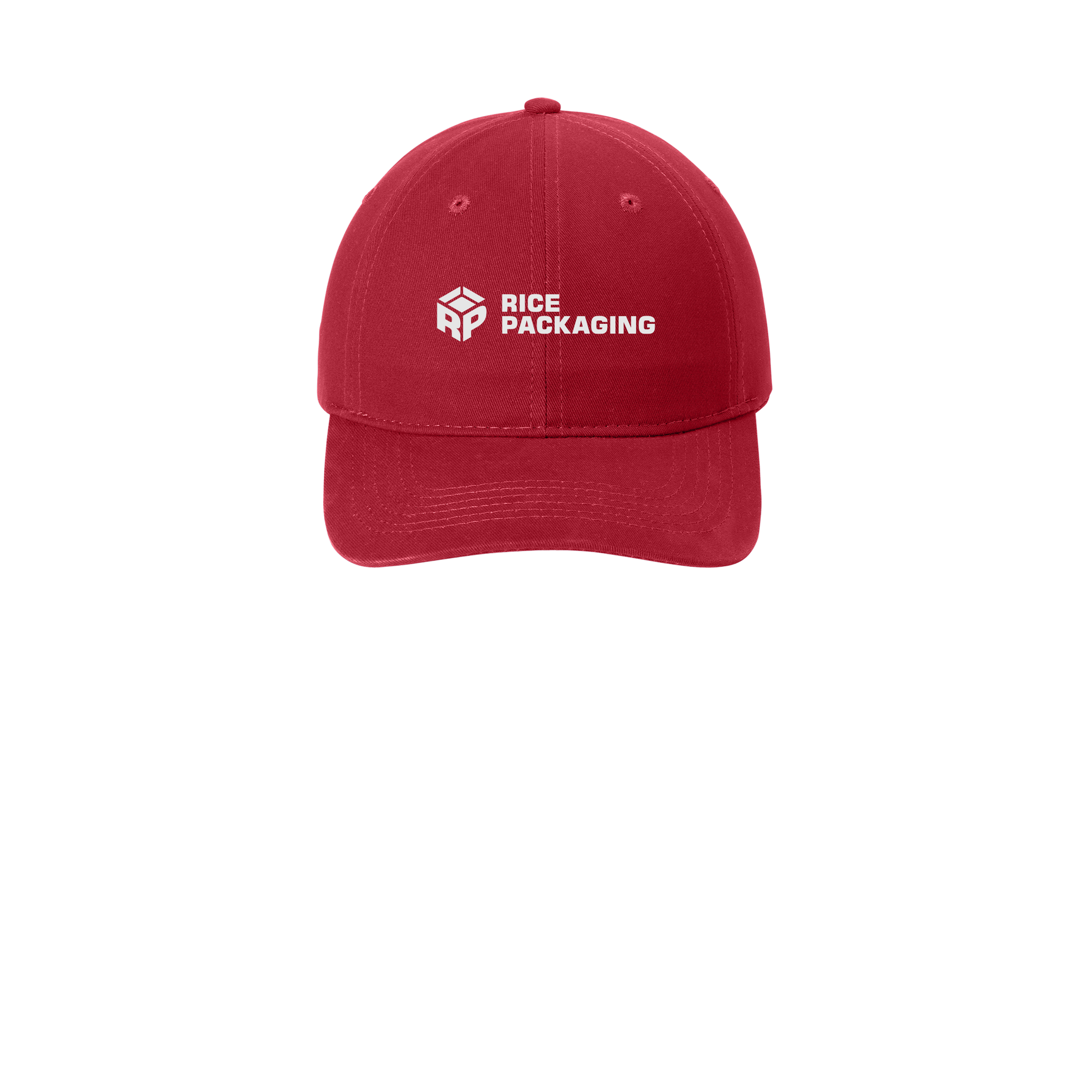 ricepackaging-low-profile-dad-cap-embroidery-capfront-CP77-red-flat-front