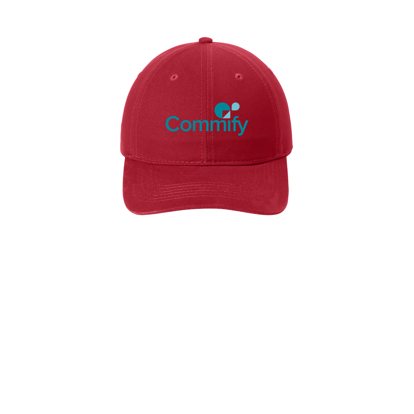 commify-low-profile-dad-cap-embroidery-capfront-CP77-red-flat-front