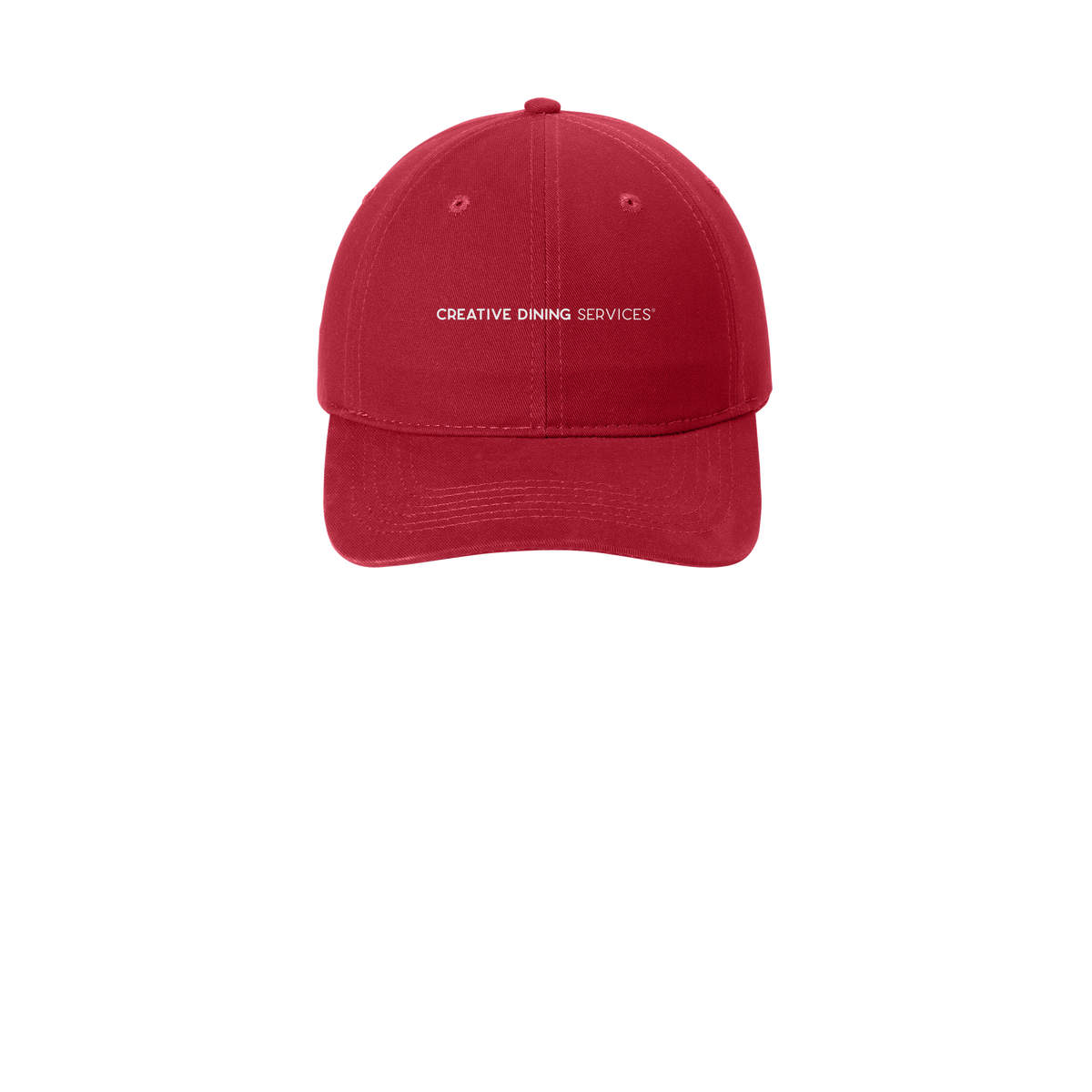 creativedining-low-profile-dad-cap-embroidery-capfront-CP77-red-flat-front