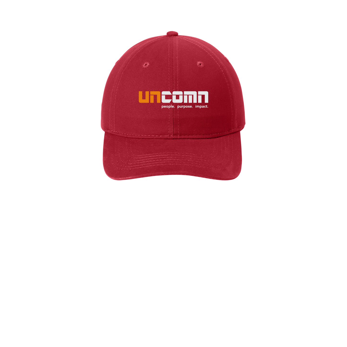 uncomn-low-profile-dad-cap-embroidery-capfront-CP77-red-flat-front