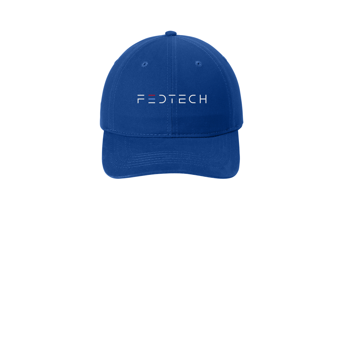 fedtech-low-profile-dad-cap-embroidery-capfront-CP77-royal-flat-front