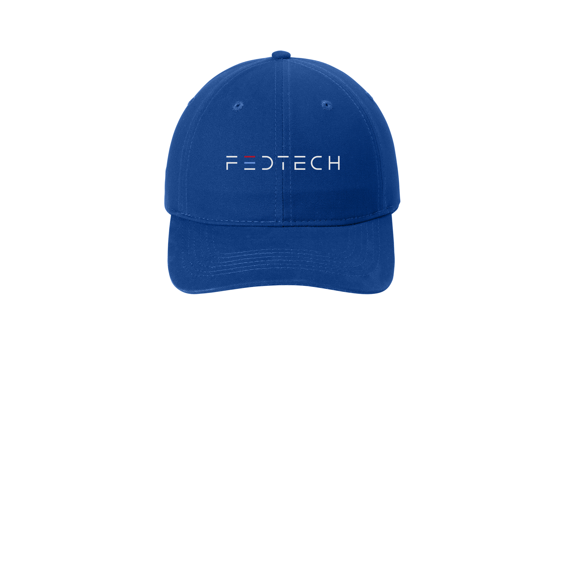 fedtech-low-profile-dad-cap-embroidery-capfront-CP77-royal-flat-front