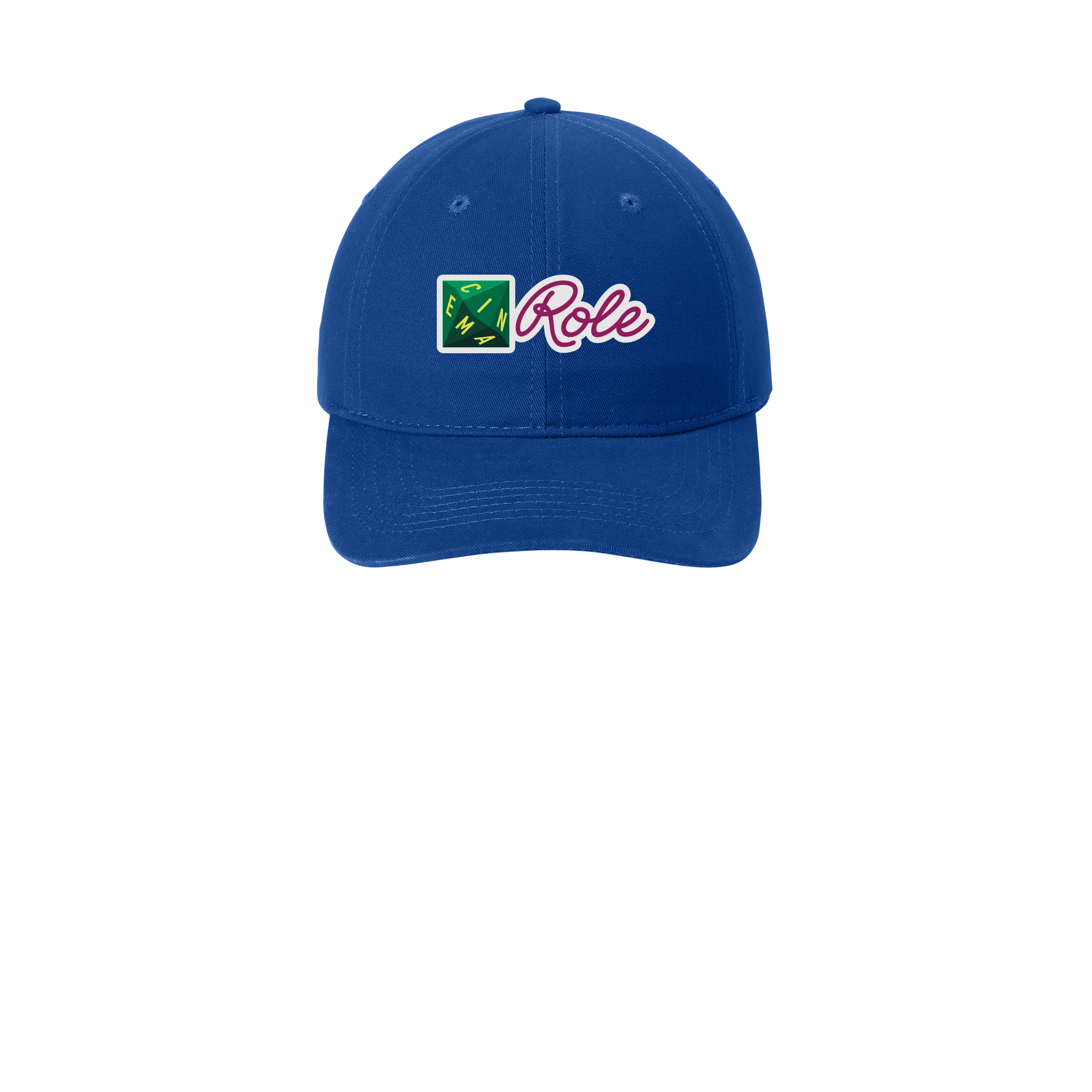 cinemarole-low-profile-dad-cap-embroidery-capfront-CP77-royal-flat-front