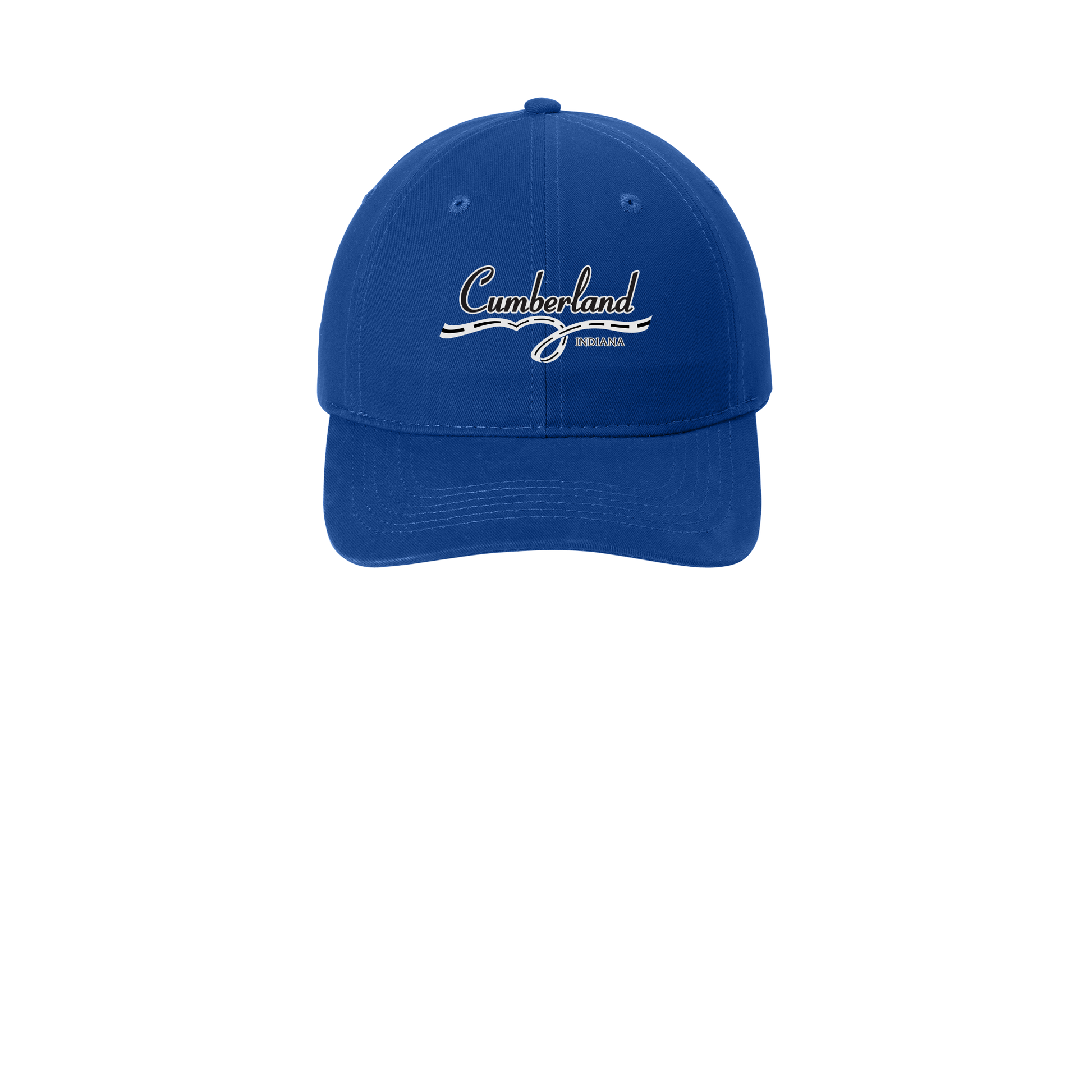 cumberland-low-profile-dad-cap-embroidery-capfront-CP77-royal-flat-front
