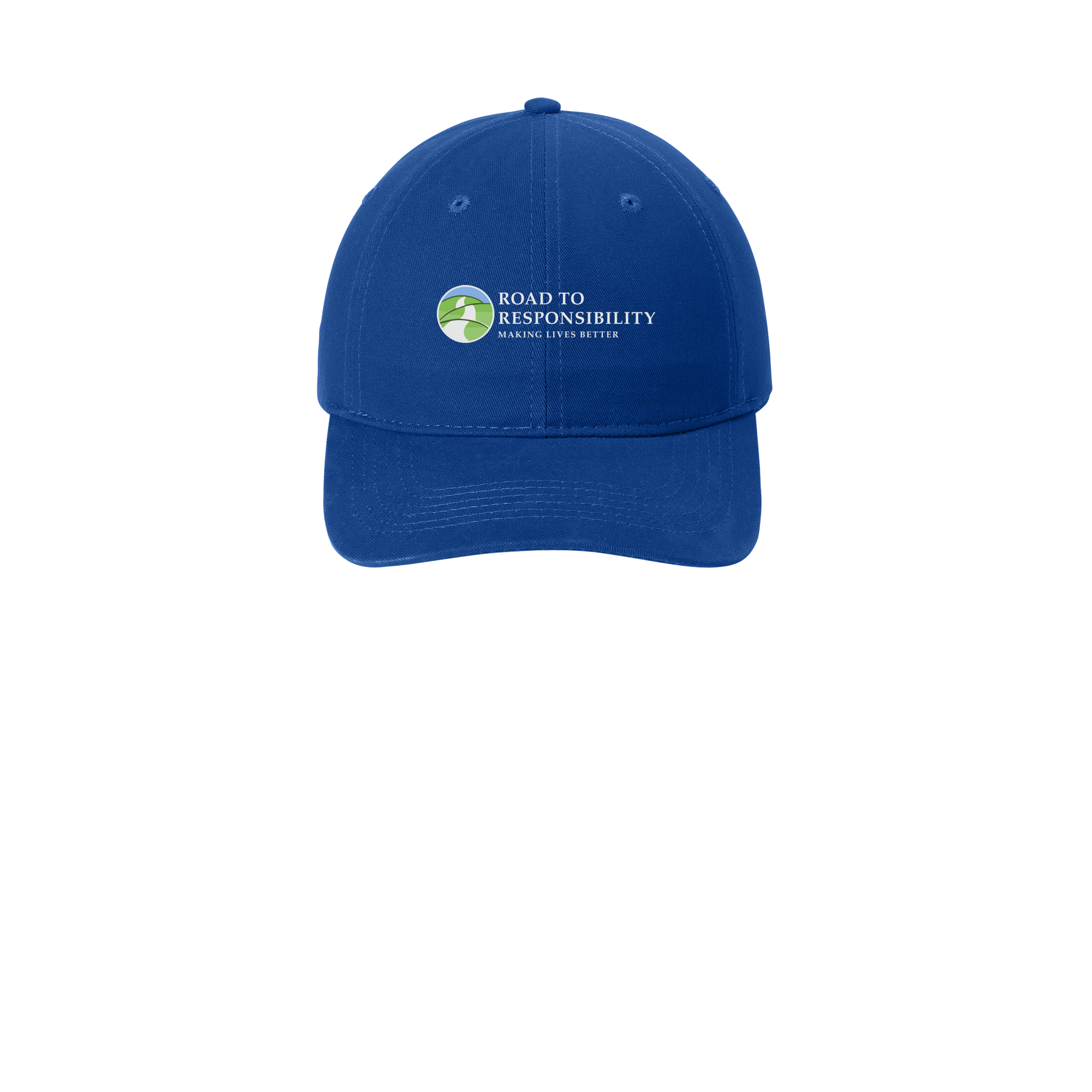roadtoresponsibility-low-profile-dad-cap-embroidery-capfront-CP77-royal-flat-front