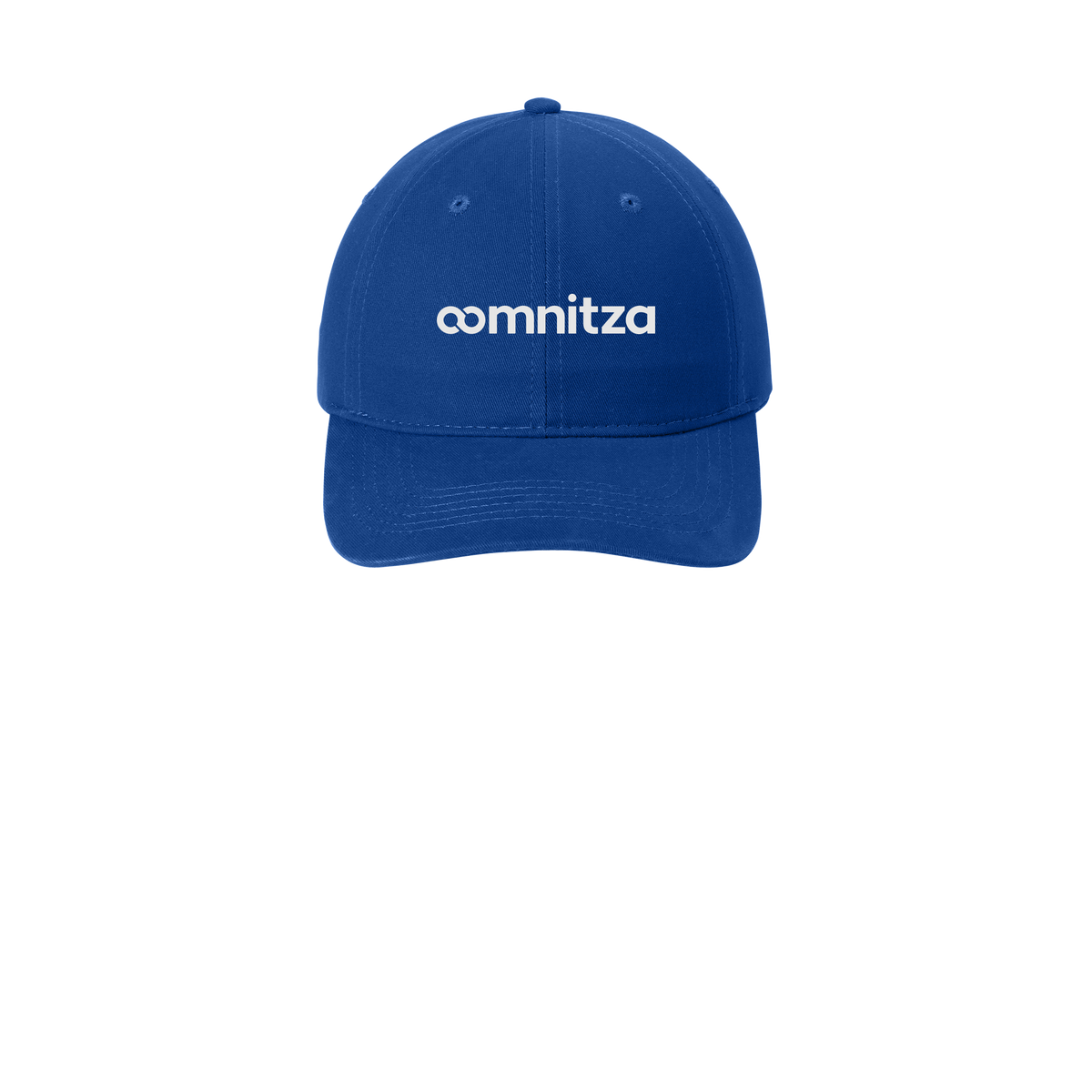 oomnitza-low-profile-dad-cap-embroidery-capfront-CP77-royal-flat-front