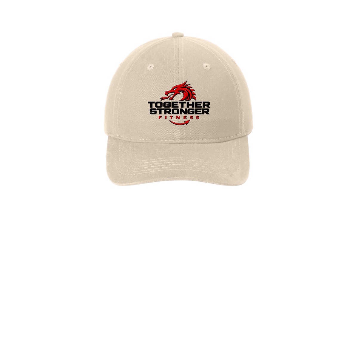 togetherstrongerfitness-low-profile-dad-cap-embroidery-capfront-CP77-stone-flat-front