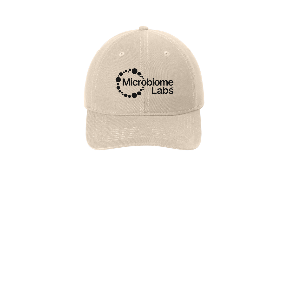 microbiomelabs-low-profile-dad-cap-embroidery-capfront-CP77-stone-flat-front