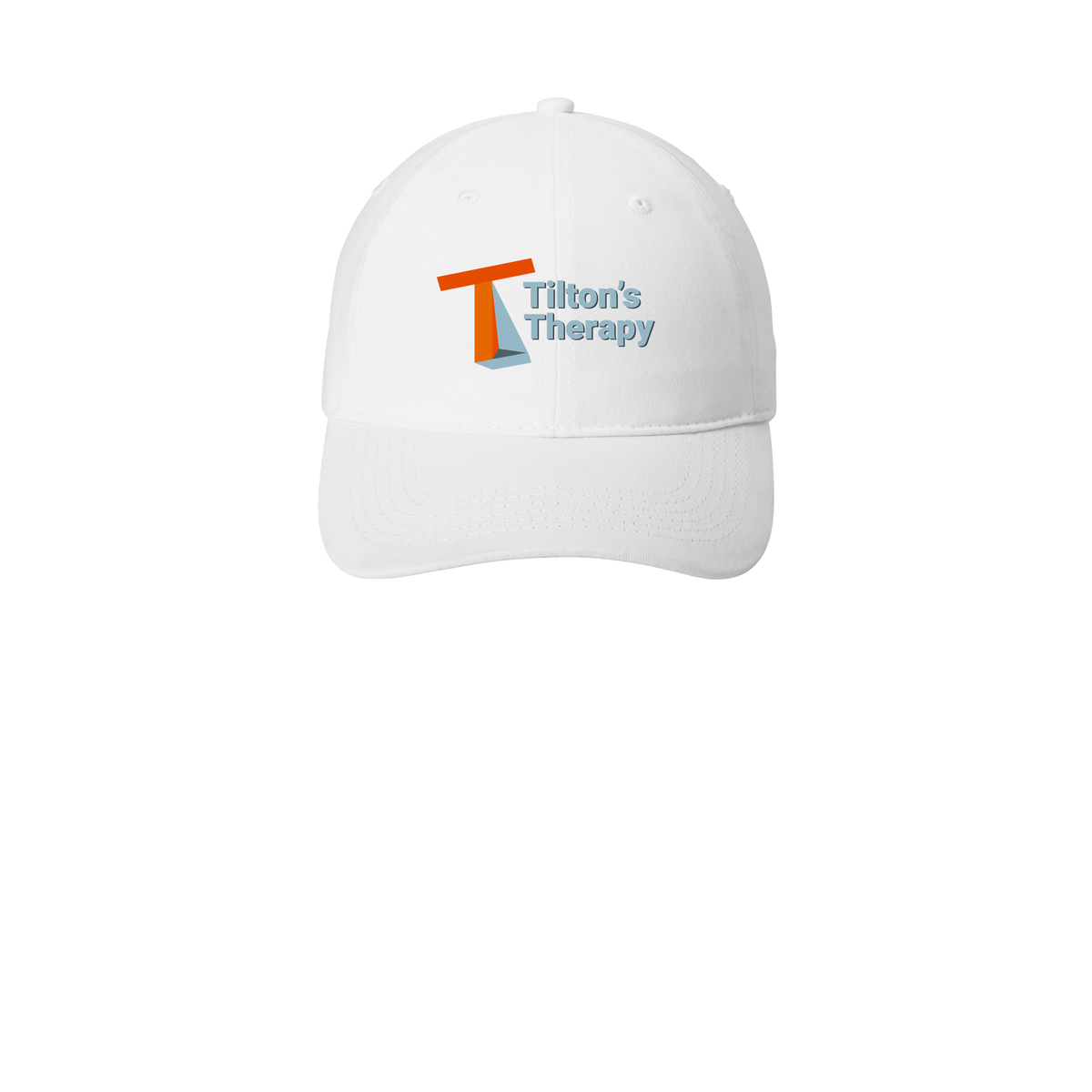 tiltonstherapy-low-profile-dad-cap-embroidery-capfront-CP77-white-flat-front