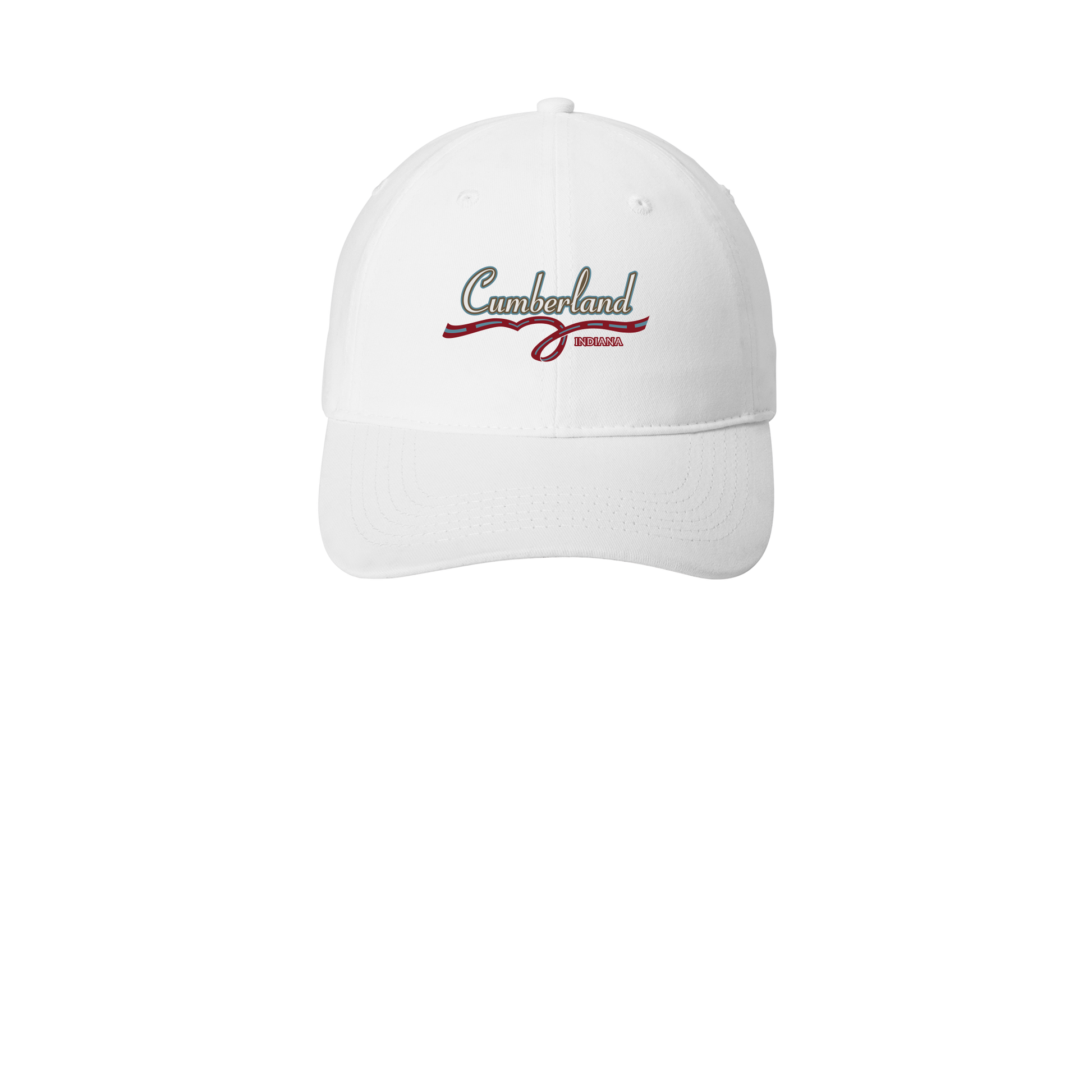 cumberland-low-profile-dad-cap-embroidery-capfront-CP77-white-flat-front