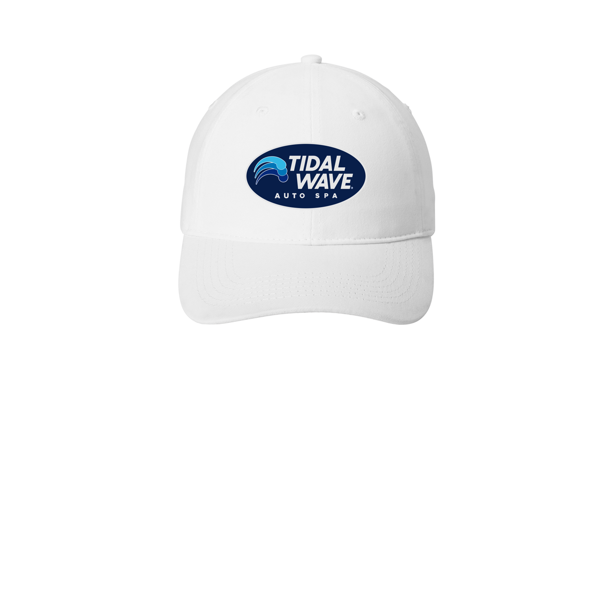 tidalwaveautospa-low-profile-dad-cap-embroidery-capfront-CP77-white-flat-front