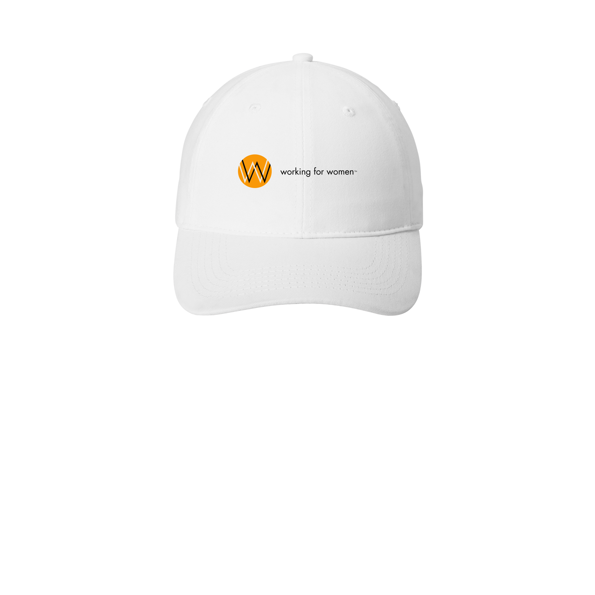 workingforwomen-low-profile-dad-cap-embroidery-capfront-CP77-white-flat-front