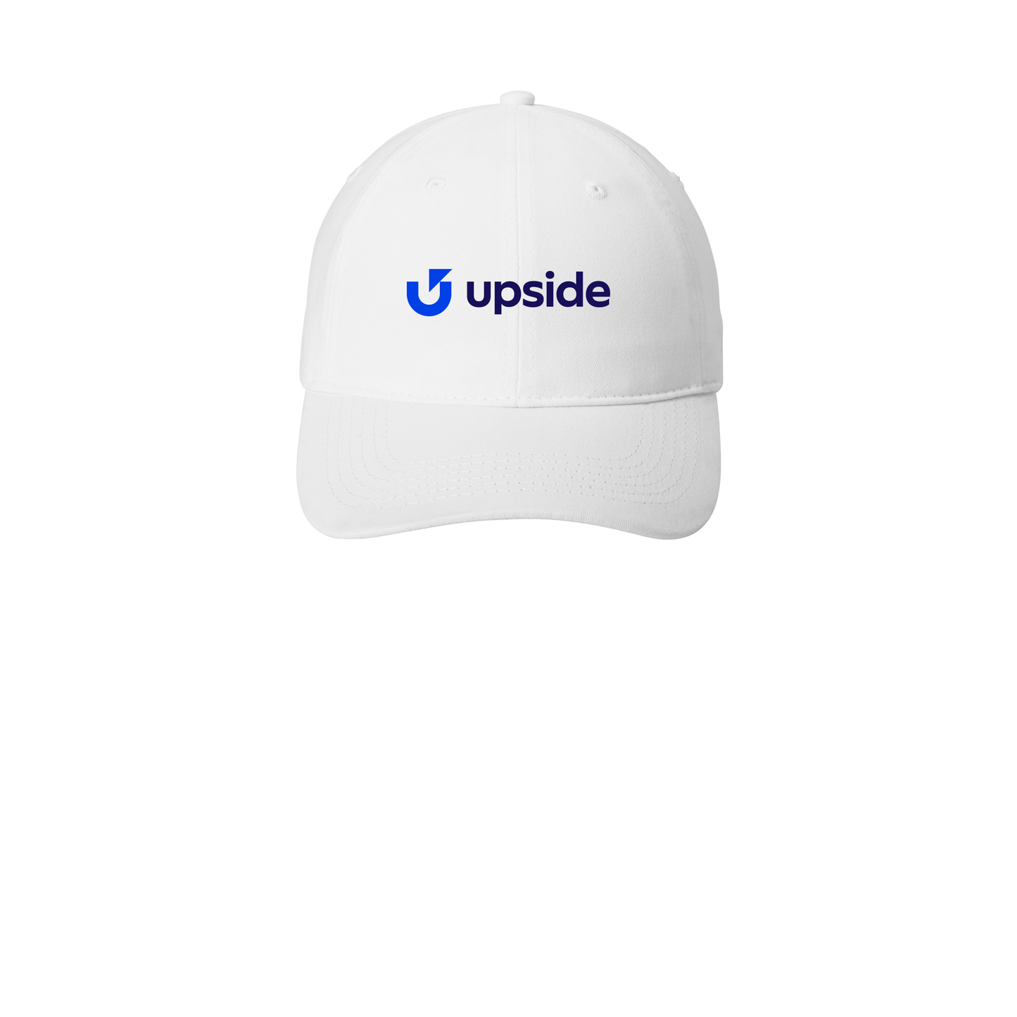 upside-low-profile-dad-cap-embroidery-capfront-CP77-white-flat-front
