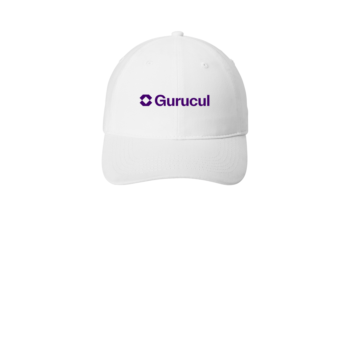 gurucul-low-profile-dad-cap-embroidery-capfront-CP77-white-flat-front