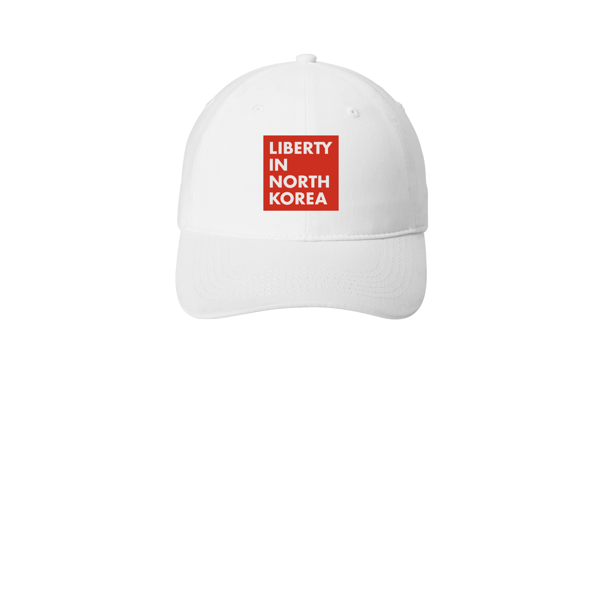 libertyinnorthkorea-low-profile-dad-cap-embroidery-capfront-CP77-white-flat-front