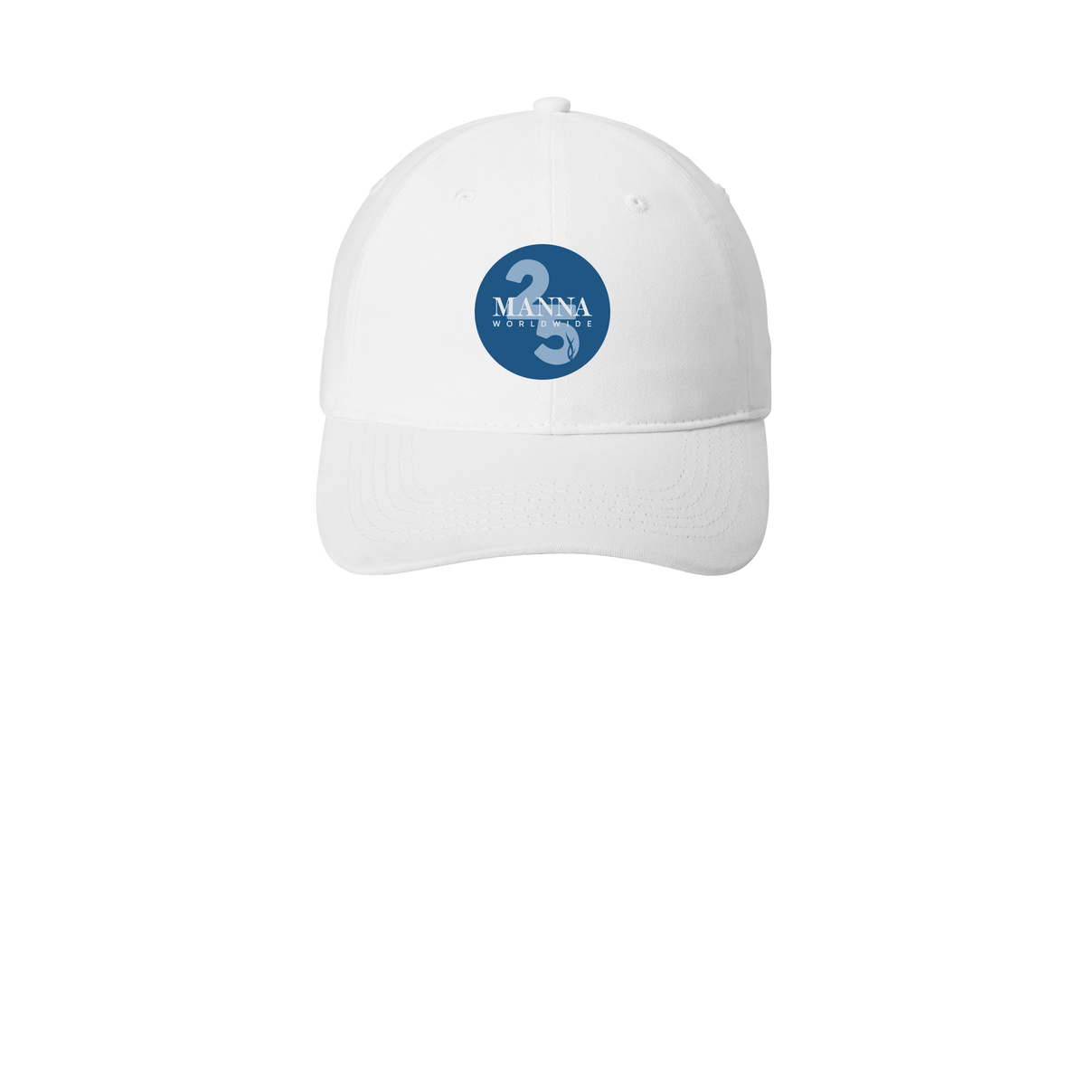 mannaworldwide-low-profile-dad-cap-embroidery-capfront-CP77-white-flat-front