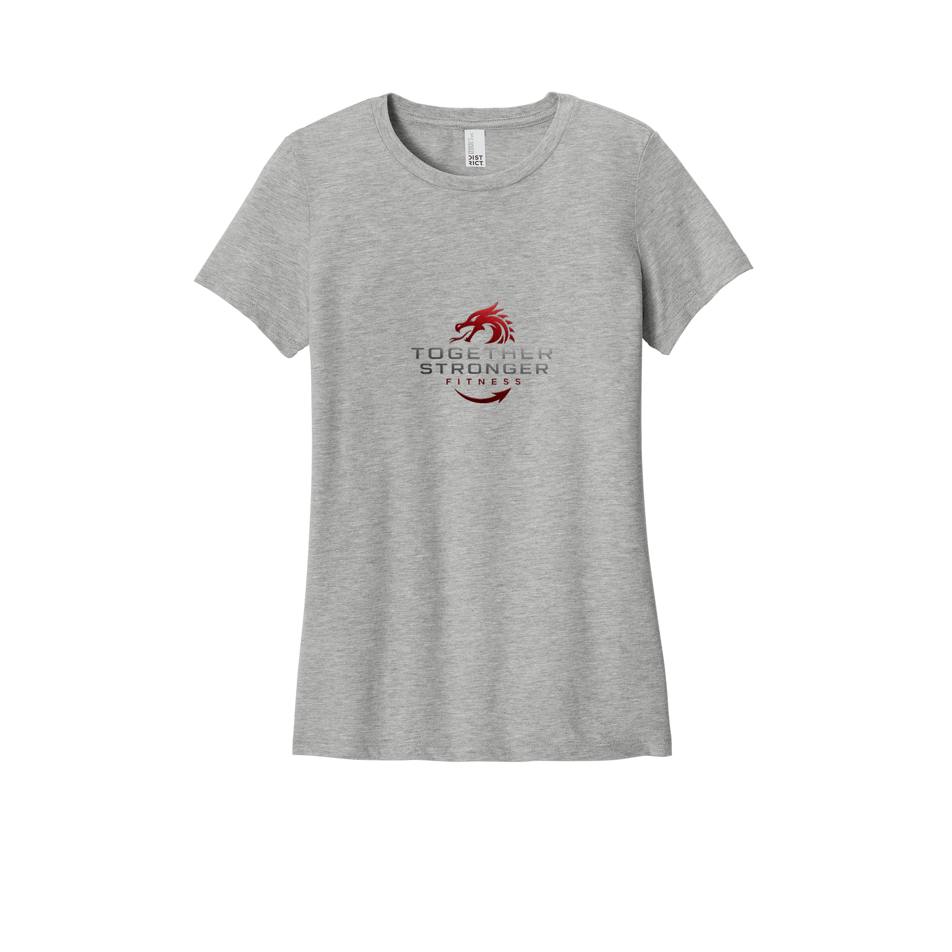 togetherstrongerfitness-district-womens-perfect-blend-tee-dtf-front-DM108L-lightheathergrey-flat-front