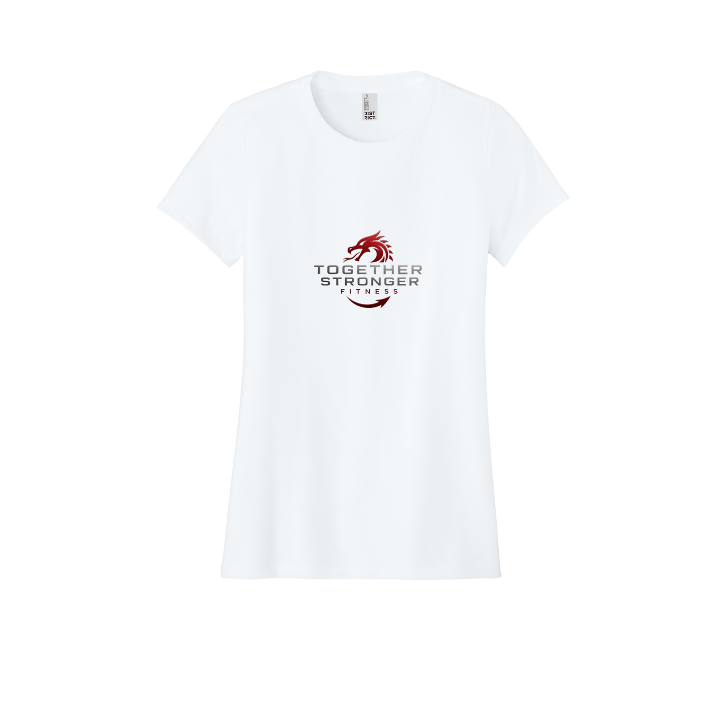 togetherstrongerfitness-district-womens-perfect-blend-tee-dtf-front-DM108L-white-flat-front