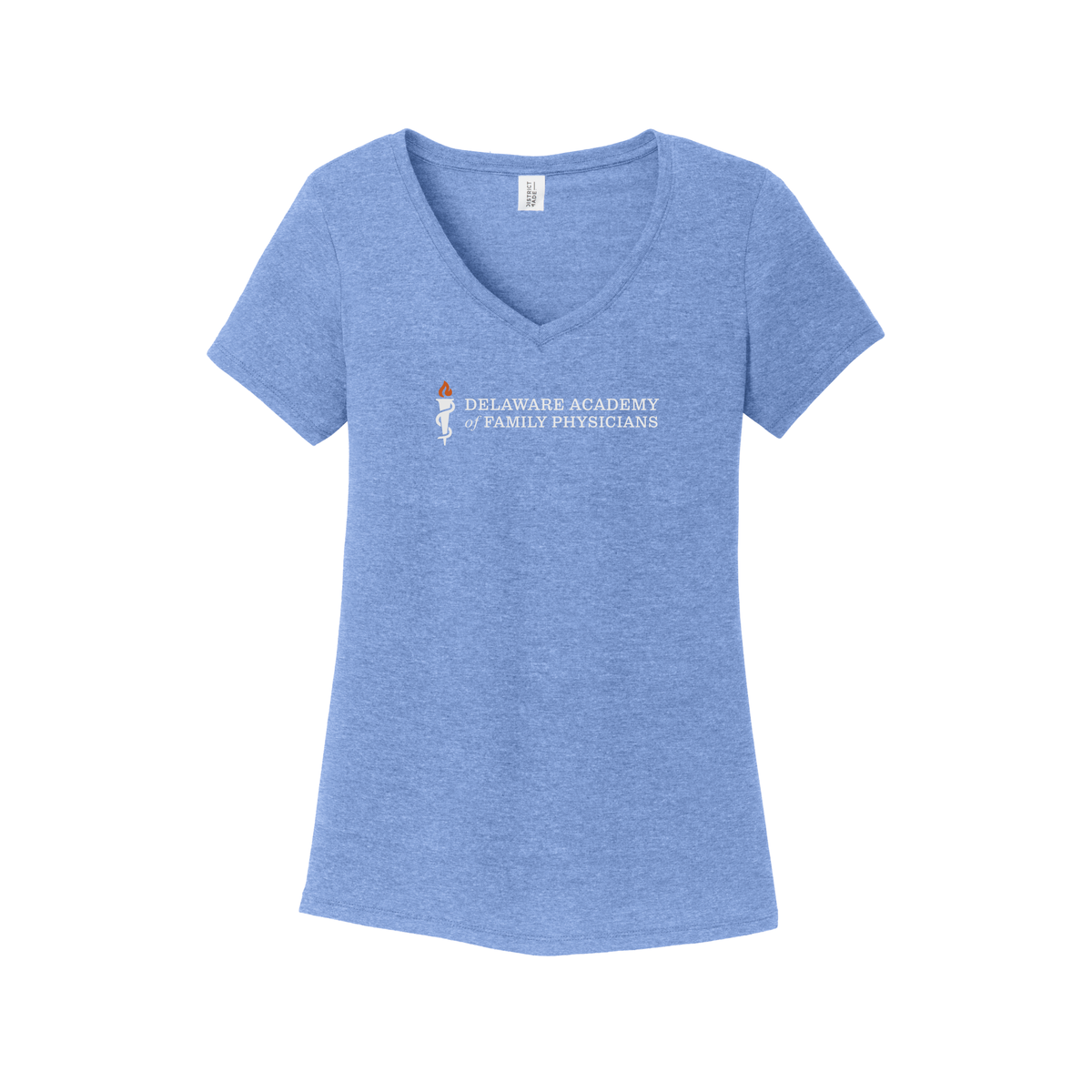 delfamdoc-district-womens-perfect-tri-v-neck-tee-dtf-front-DM1350L-maritimefrost-flat-front