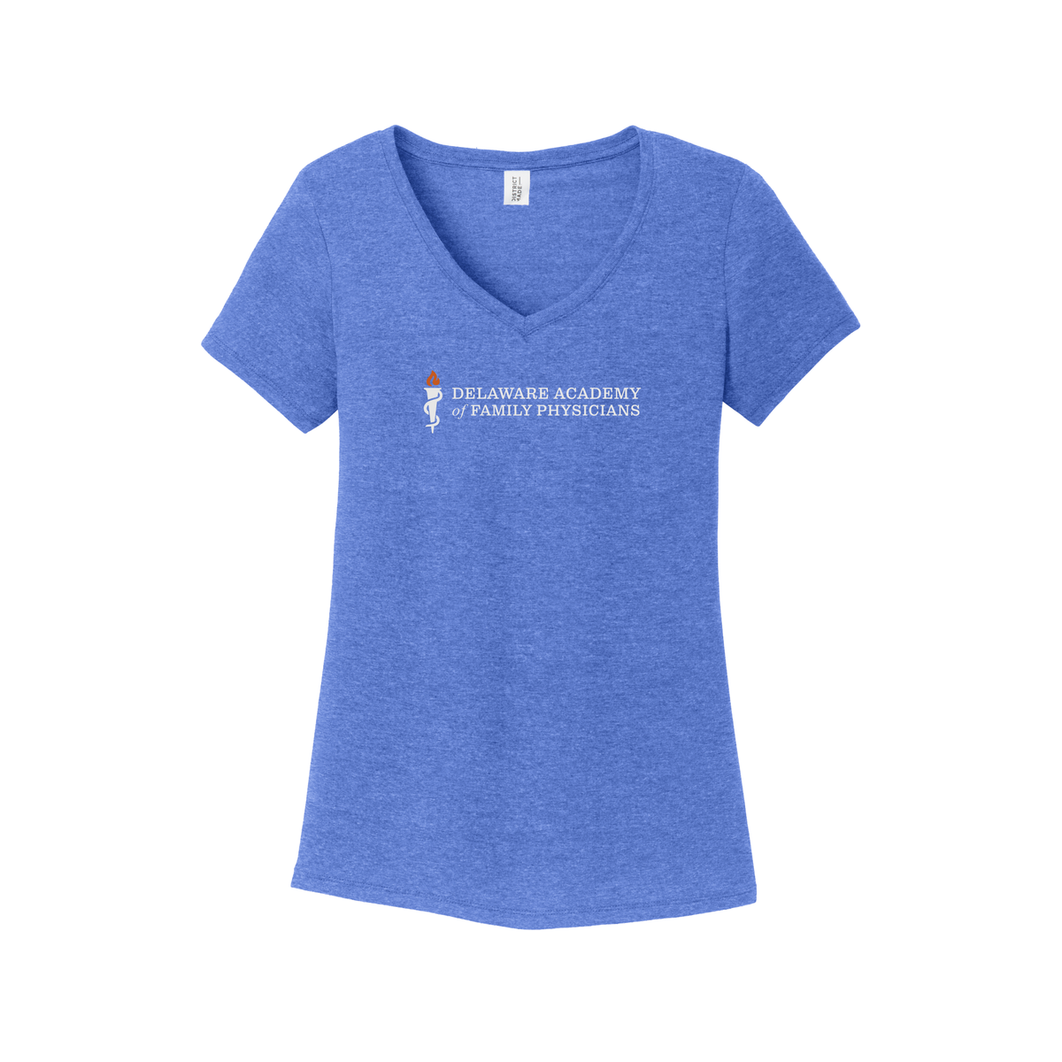 delfamdoc-district-womens-perfect-tri-v-neck-tee-dtf-front-DM1350L-royalfrost-flat-front