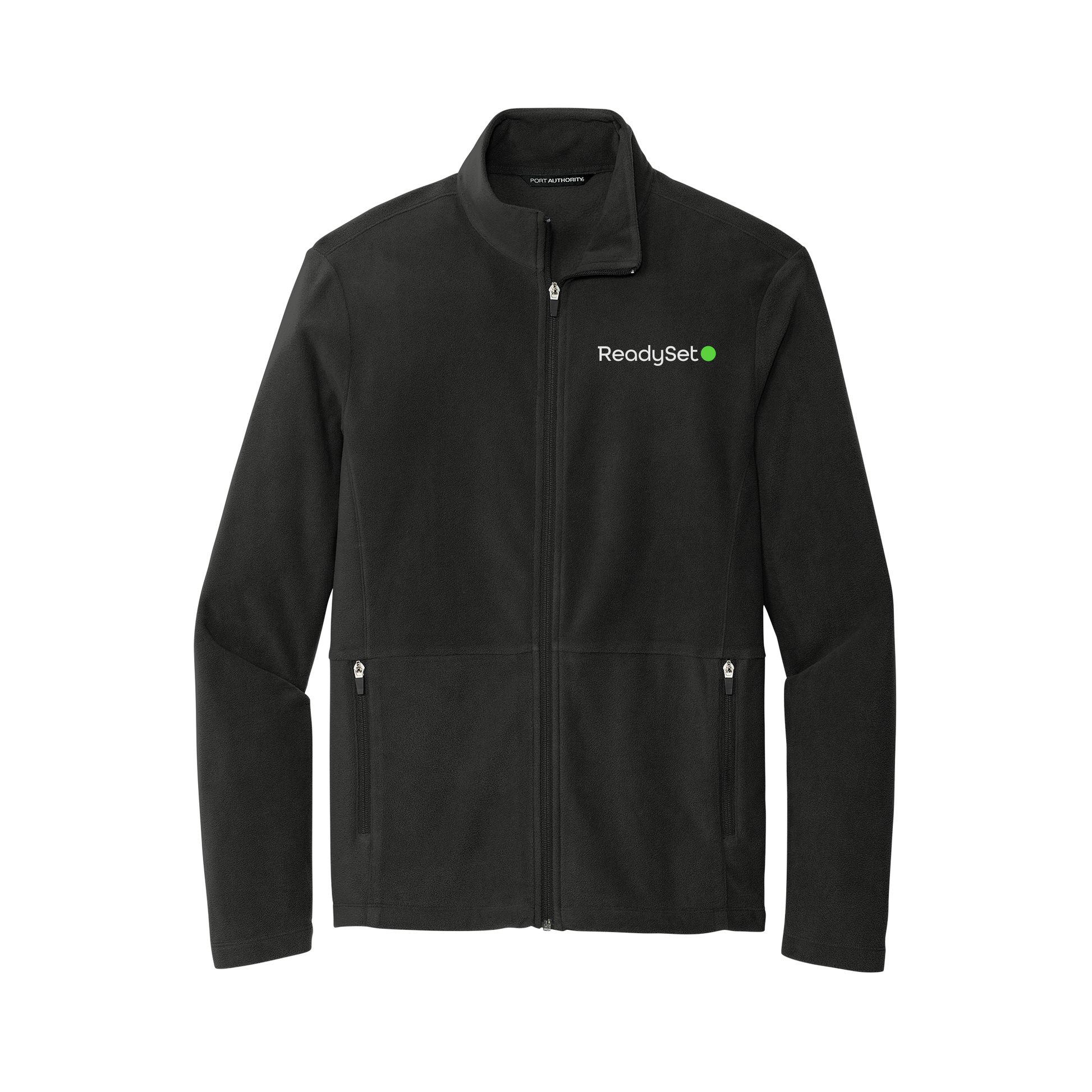 readysetsurgical-mens-pro-microfleece-jacket-embroidery-leftchest-F151-black-flat-front