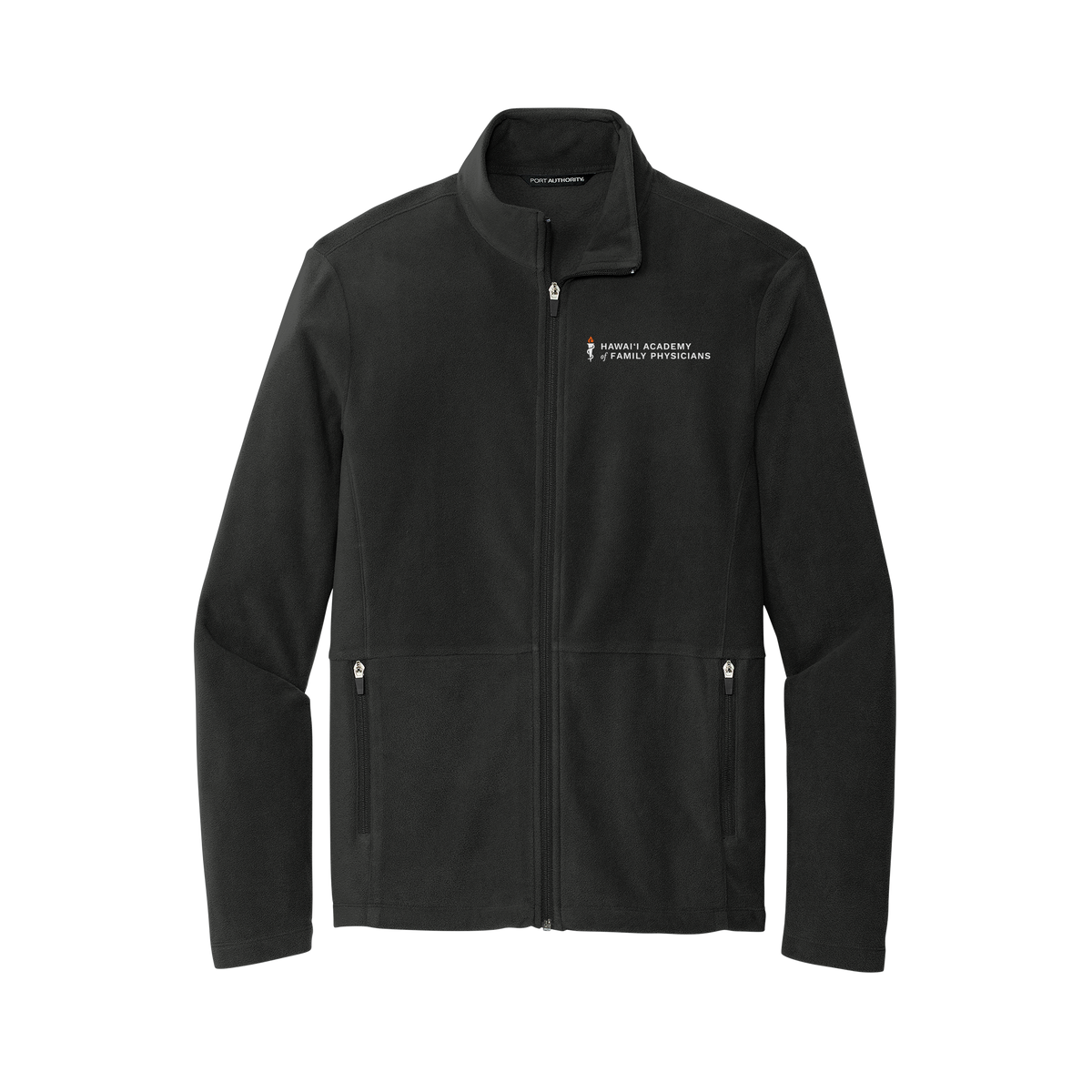 hafp-mens-pro-microfleece-jacket-embroidery-leftchest-F151-black-flat-front