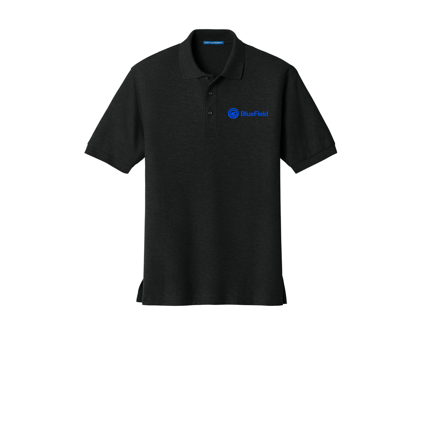 bluefieldnetwork-port-authority-silk-touch-polo-embroidery-leftchest-K500-black-flat-front