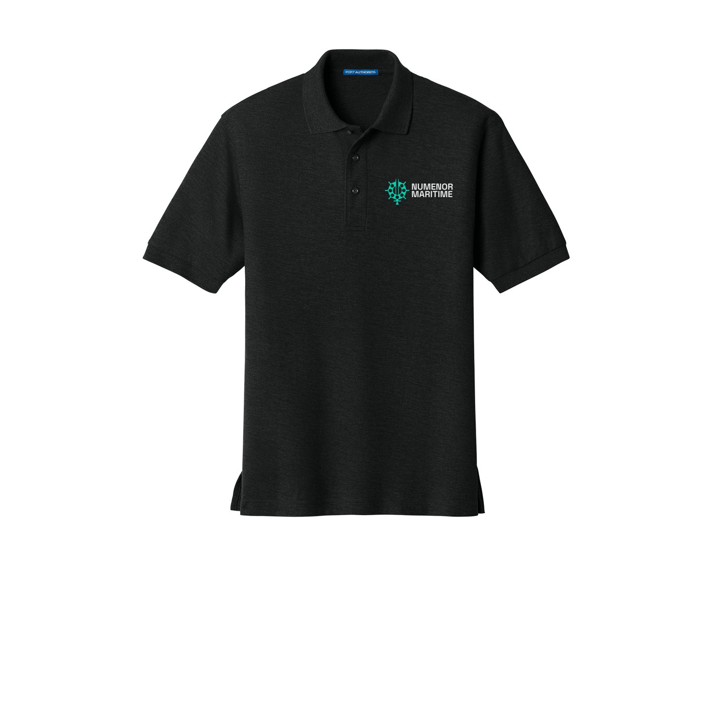 numenormaritime-port-authority-silk-touch-polo-embroidery-leftchest-K500-black-flat-front