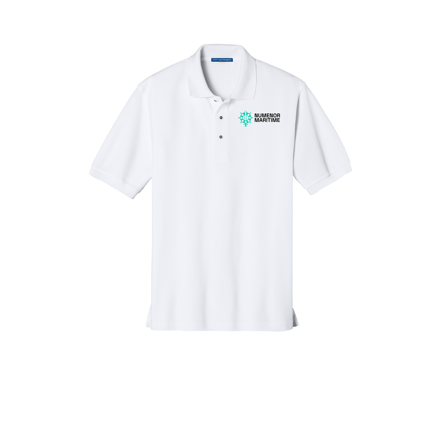 numenormaritime-port-authority-silk-touch-polo-embroidery-leftchest-K500-white-flat-front