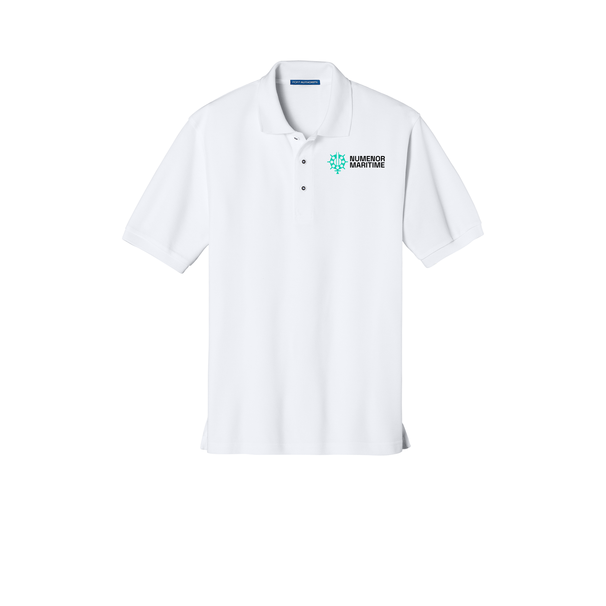 numenormaritime-port-authority-silk-touch-polo-embroidery-leftchest-K500-white-flat-front